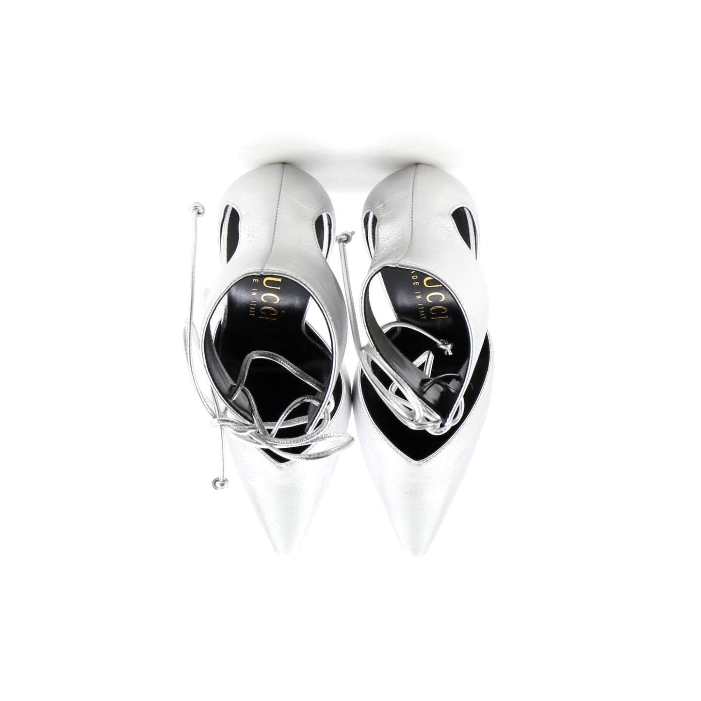 Women's Laced Up Ankle Cuff Pumps Leather