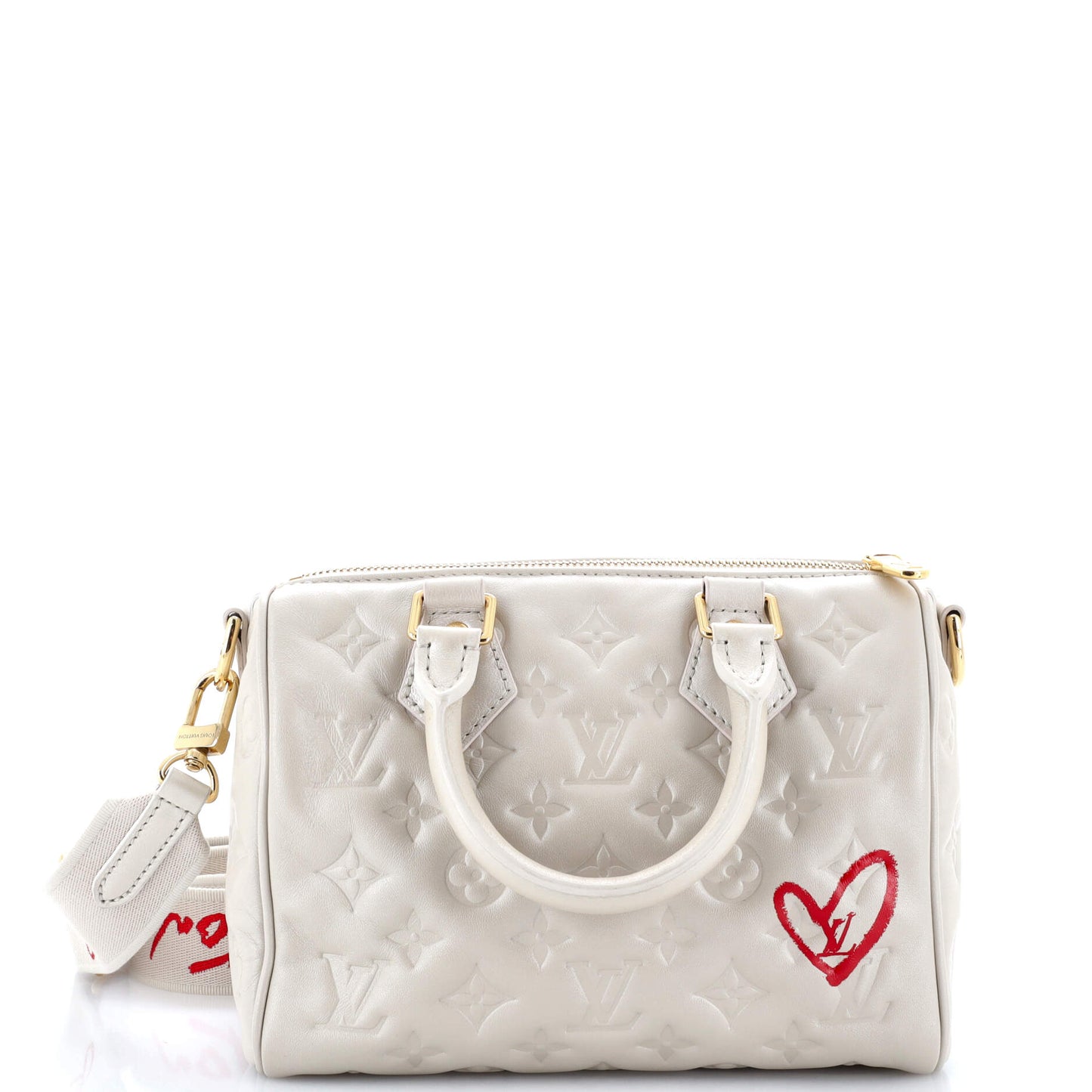 Speedy Bandouliere Bag Limited Edition Fall in Love Monogram Embossed Lambskin 22