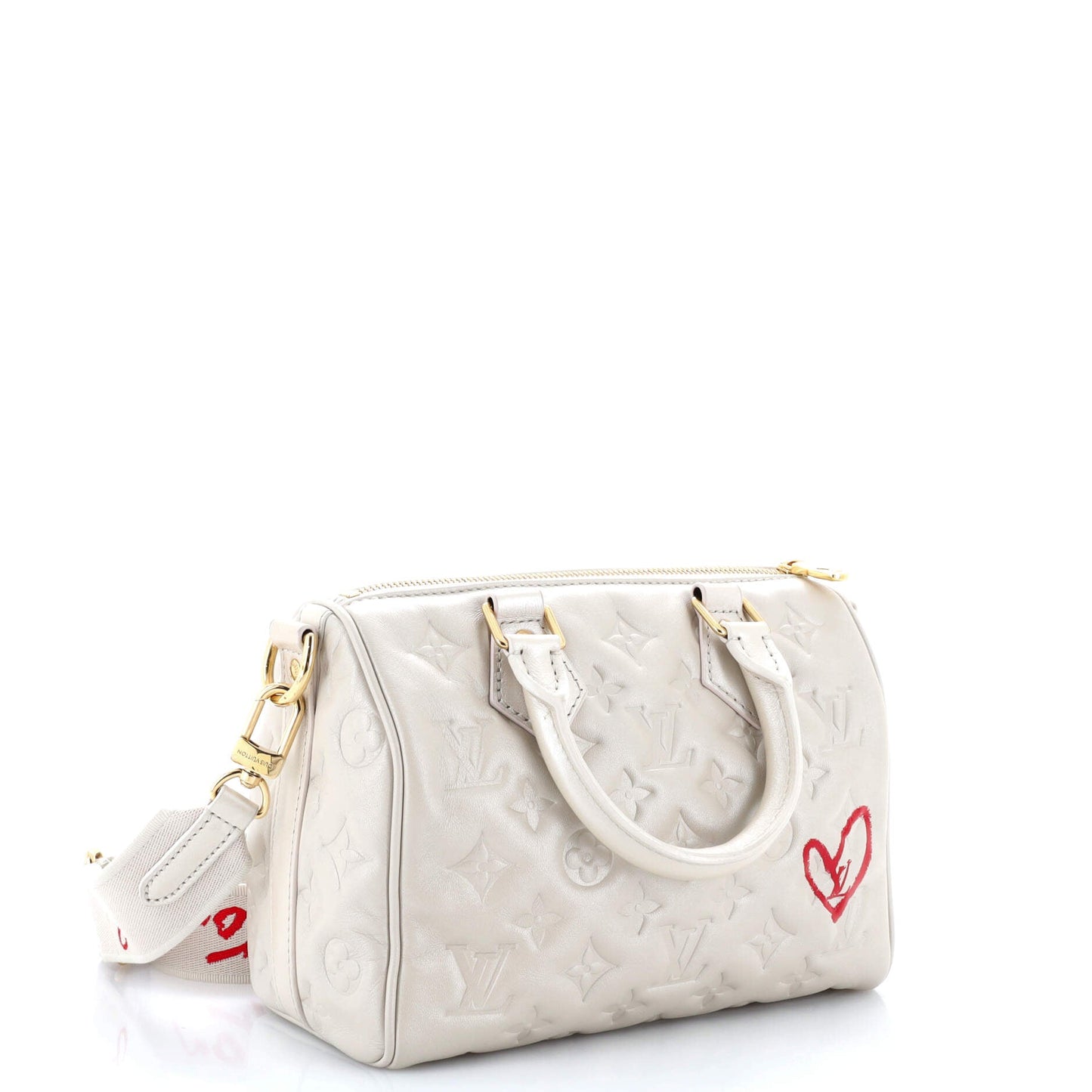 Speedy Bandouliere Bag Limited Edition Fall in Love Monogram Embossed Lambskin 22