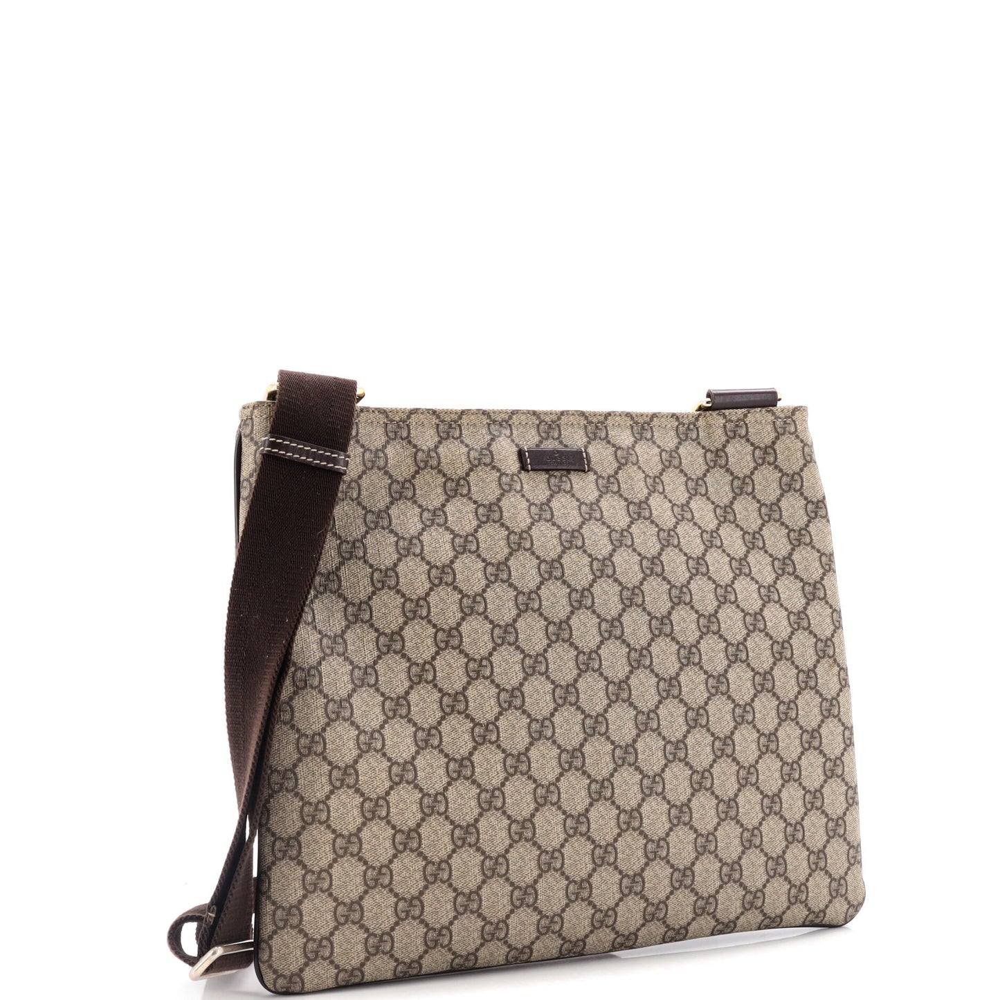 Zip Top Messenger Bag GG Coated Canvas Large