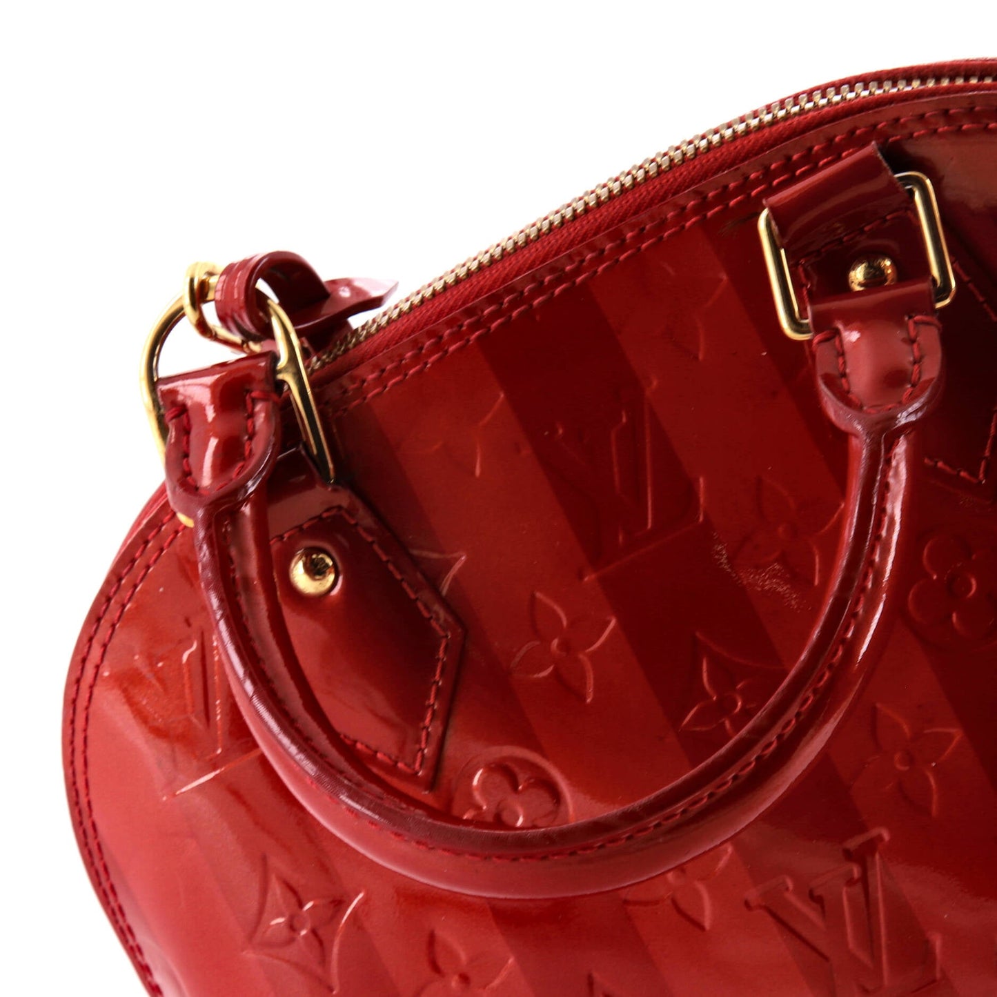 Alma Handbag Limited Edition Monogram Vernis Rayures BB