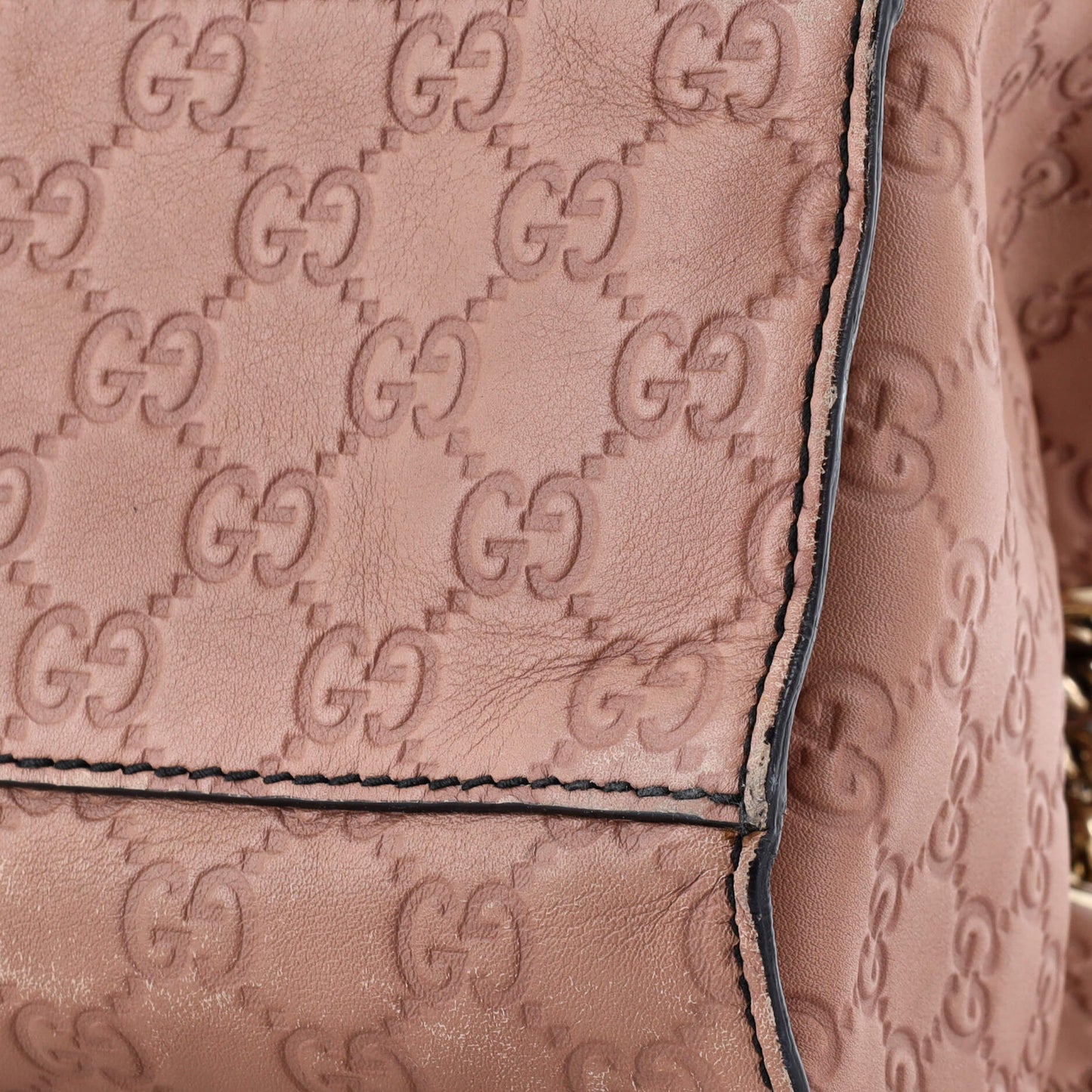 Emily Chain Flap Shoulder Bag Guccissima Leather Large