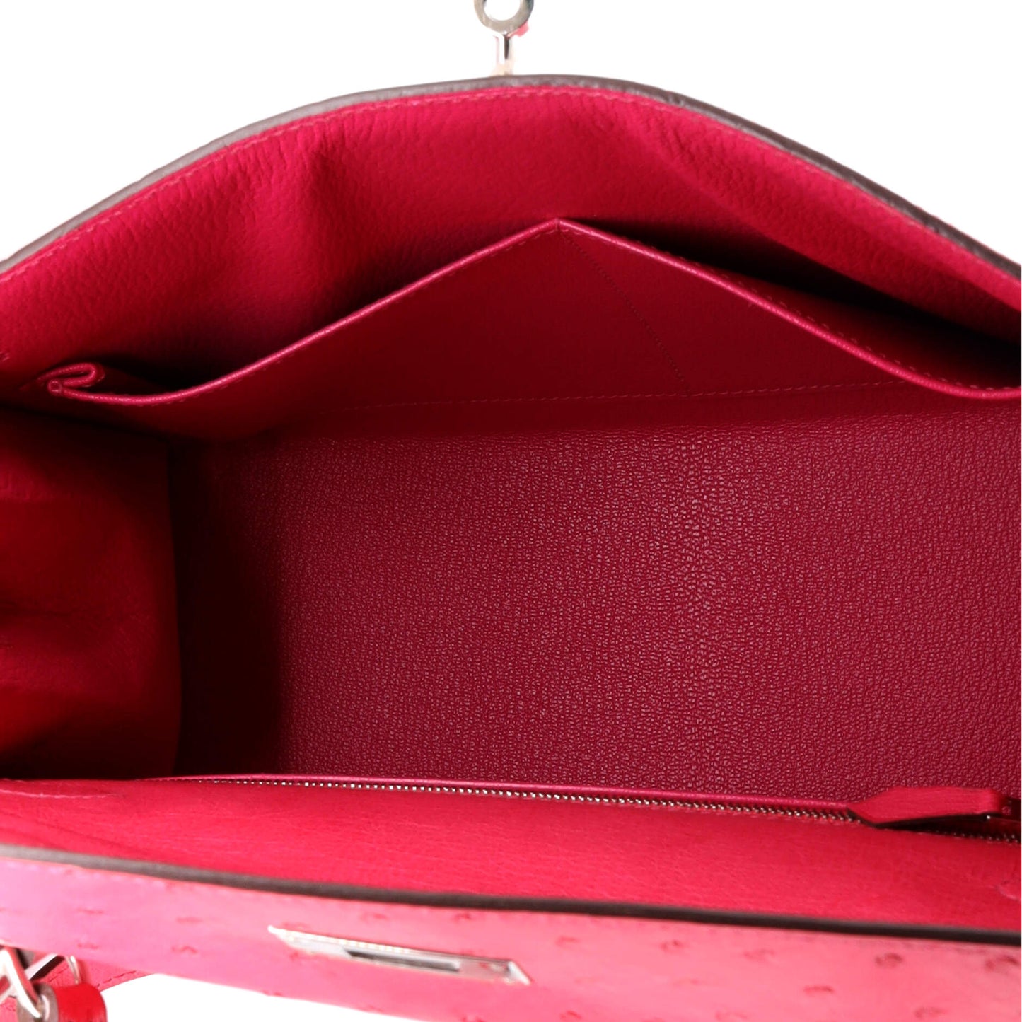 Kelly Handbag Rose Tyrien Ostrich with Palladium Hardware 28