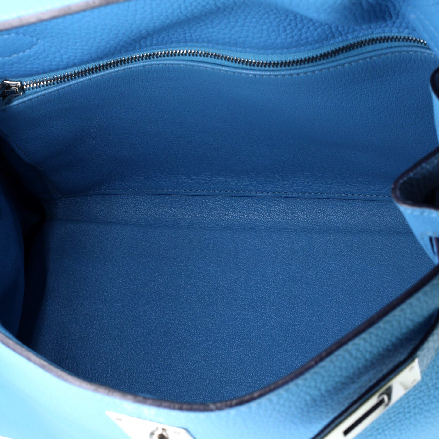 Kelly Handbag Bleu Du Nord Clemence with Palladium Hardware 28