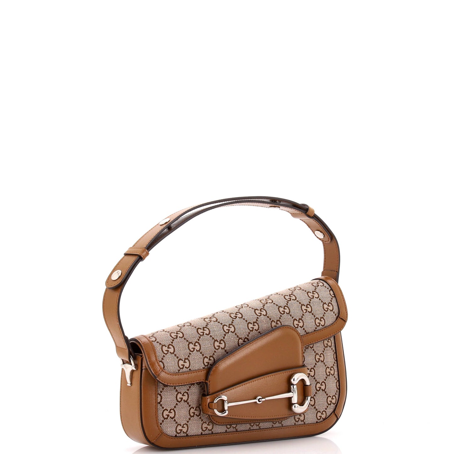 Horsebit 1955 Asymmetric Shoulder Bag GG Canvas with Leather Small