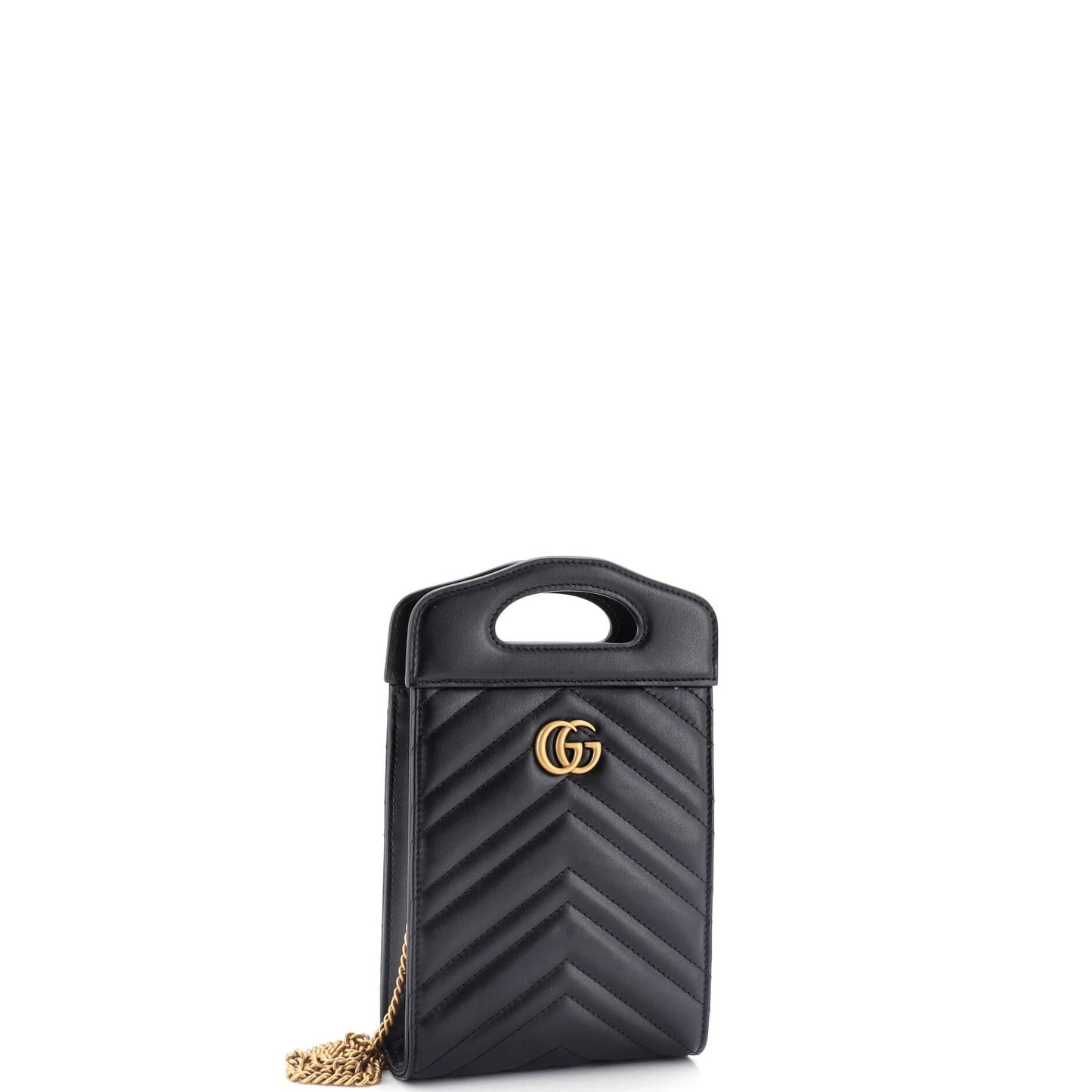 GG Marmont Top Handle Convertible Chain Tote Matelasse Leather Mini