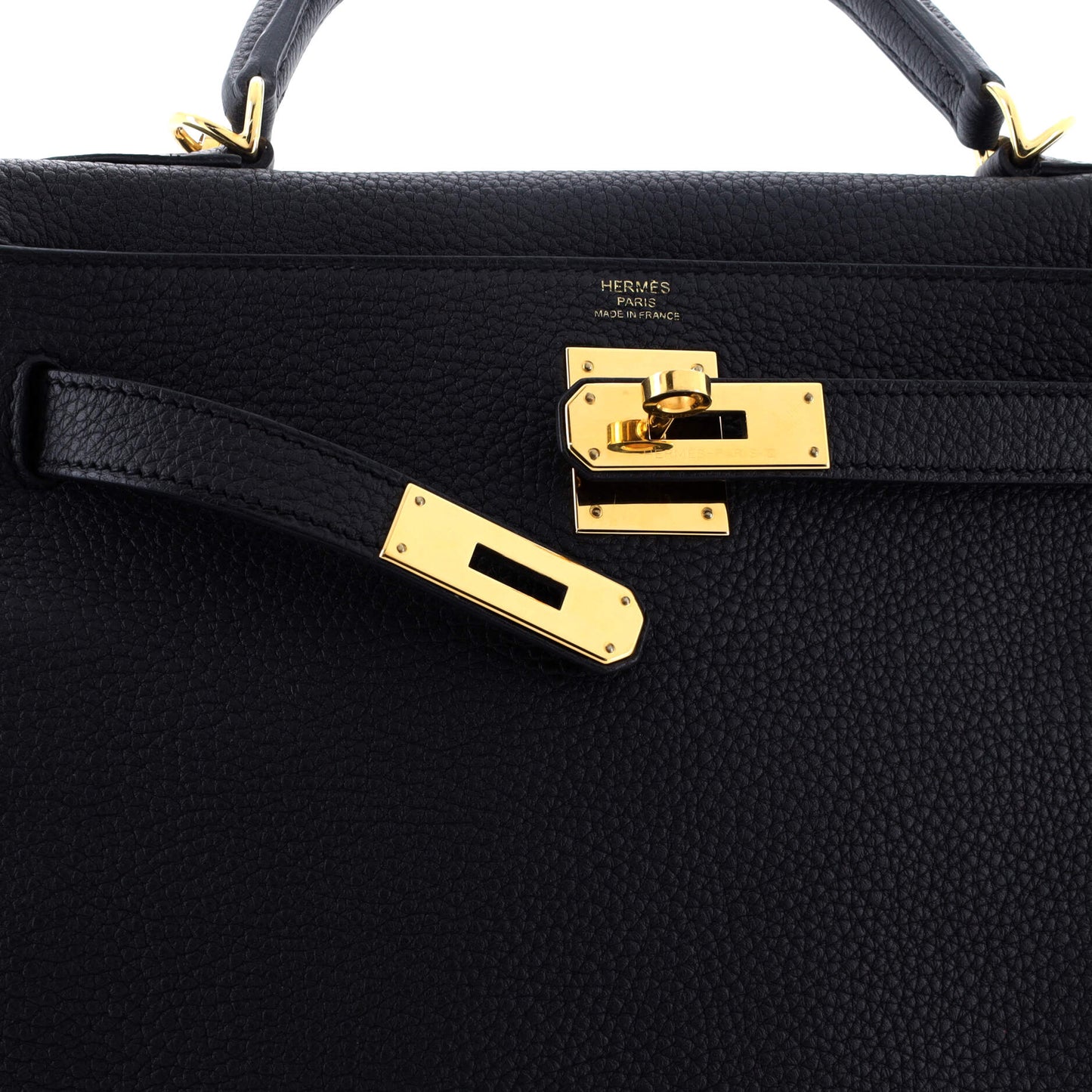 Kelly Handbag Noir Togo with Gold Hardware 28