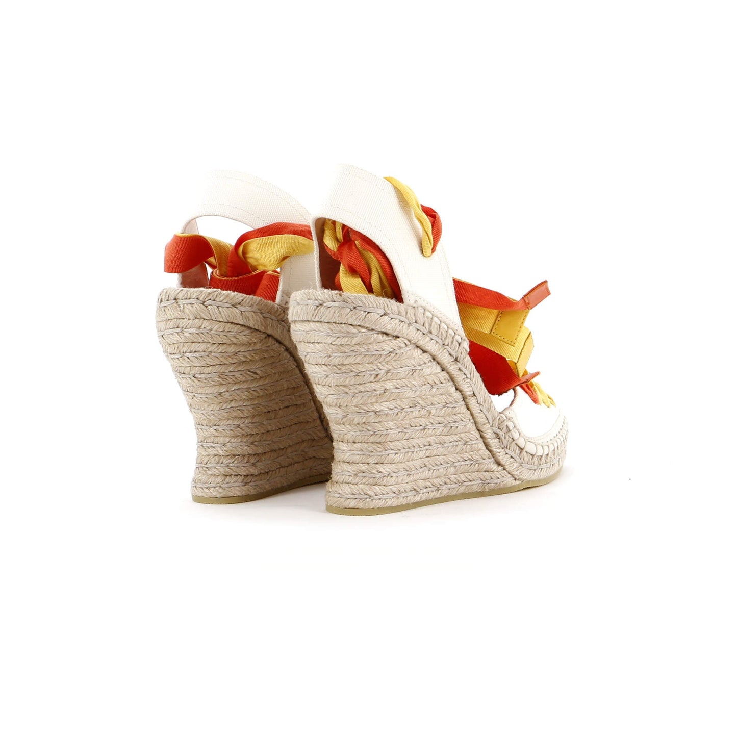 Women's GG Ankle Tie Wedge Espadrilles Canvas