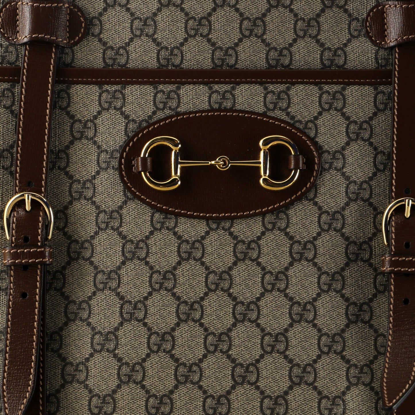 Horsebit 1955 Convertible Travel Bag GG Coated Canvas with Leather Large