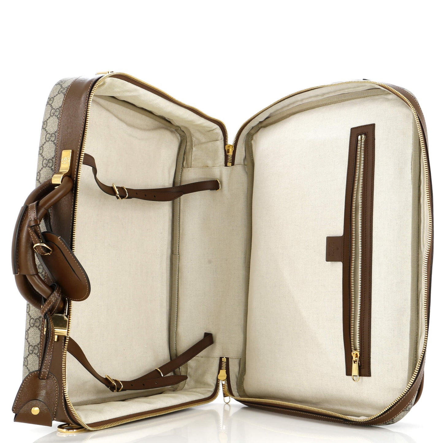 Horsebit 1955 Convertible Travel Bag GG Coated Canvas with Leather Large