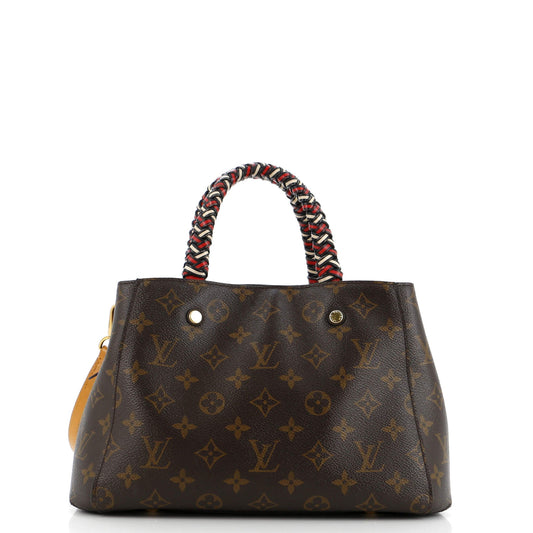 Braided Handle Montaigne Handbag Monogram Canvas BB