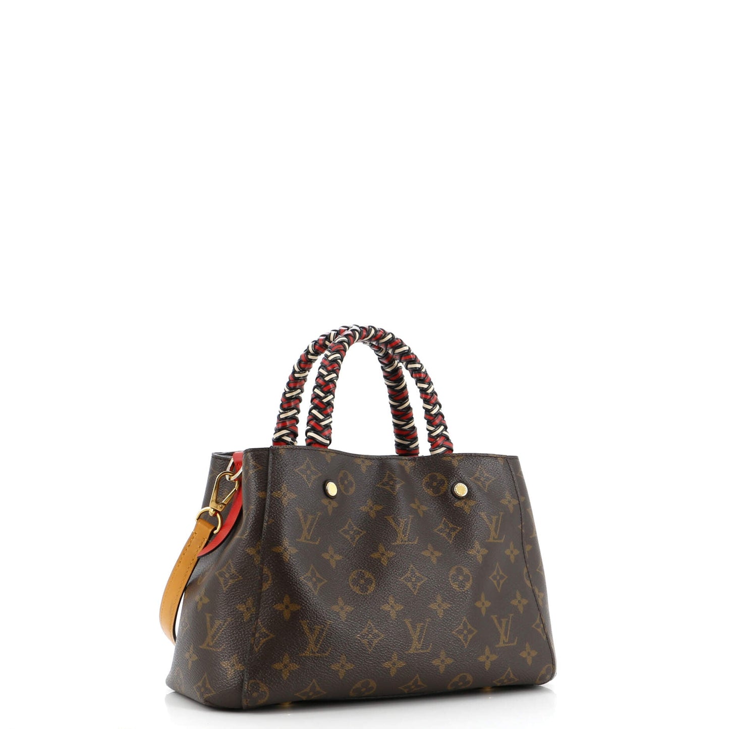 Braided Handle Montaigne Handbag Monogram Canvas BB