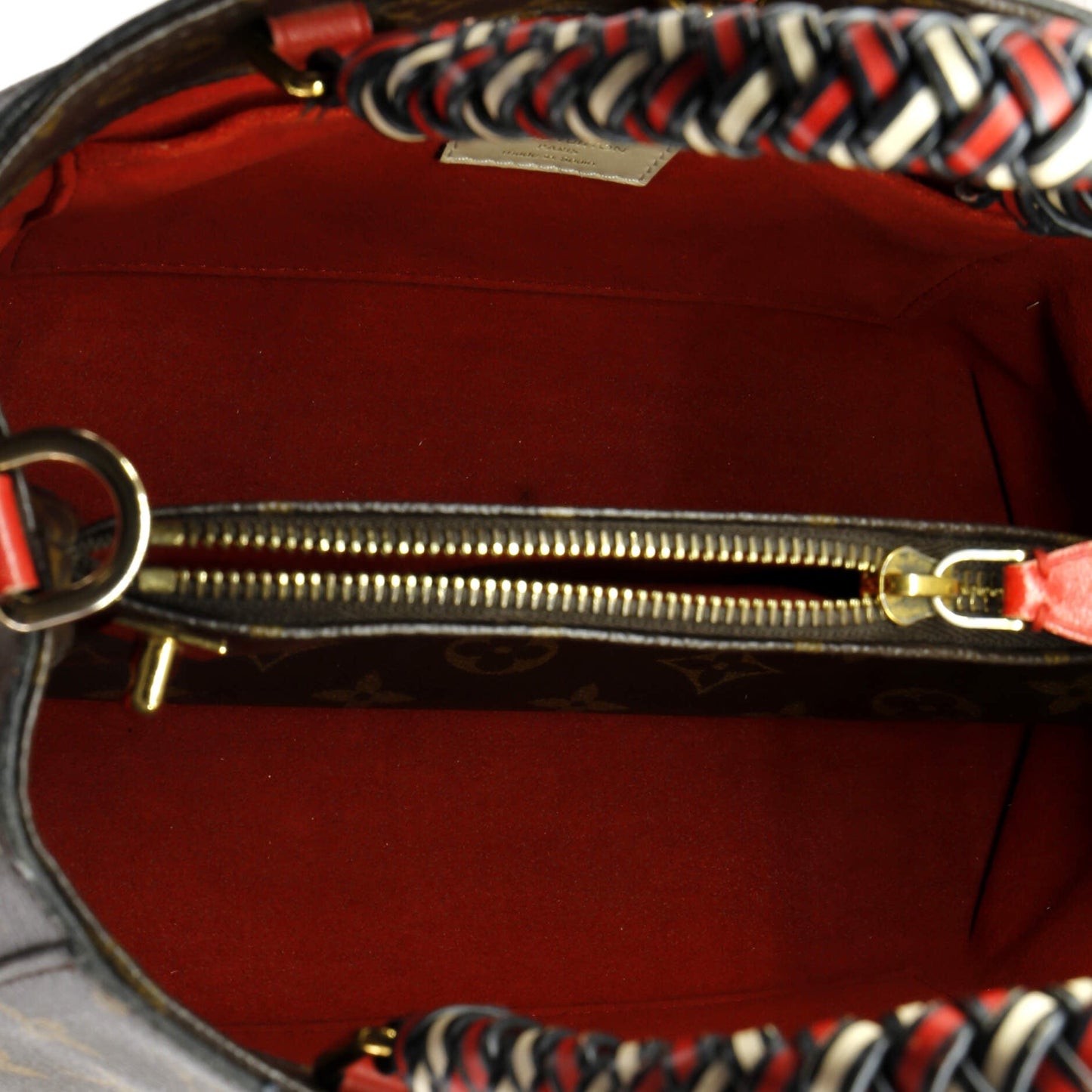 Braided Handle Montaigne Handbag Monogram Canvas BB