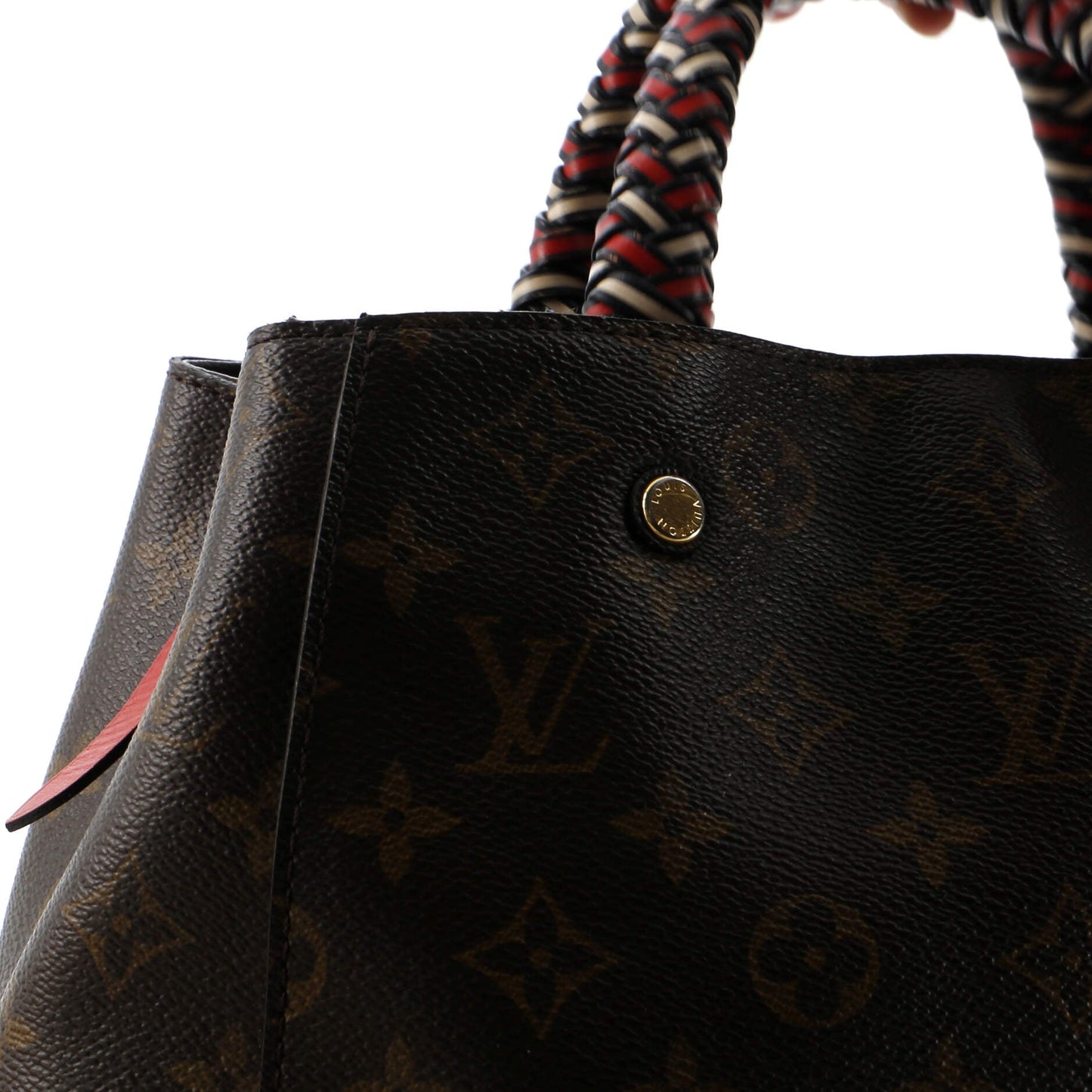 Braided Handle Montaigne Handbag Monogram Canvas BB