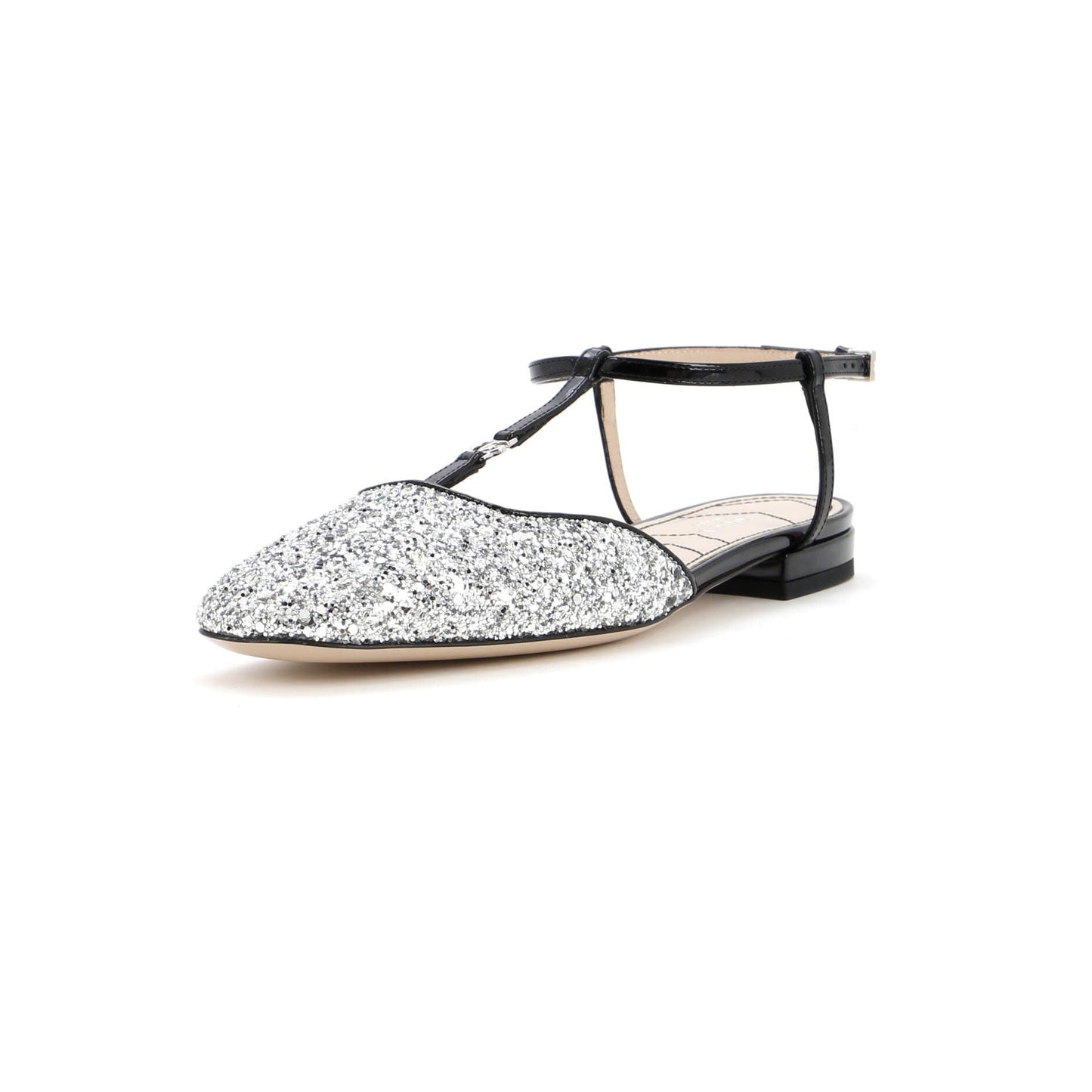 Women's GG Slingback Flats Glitter and Patent