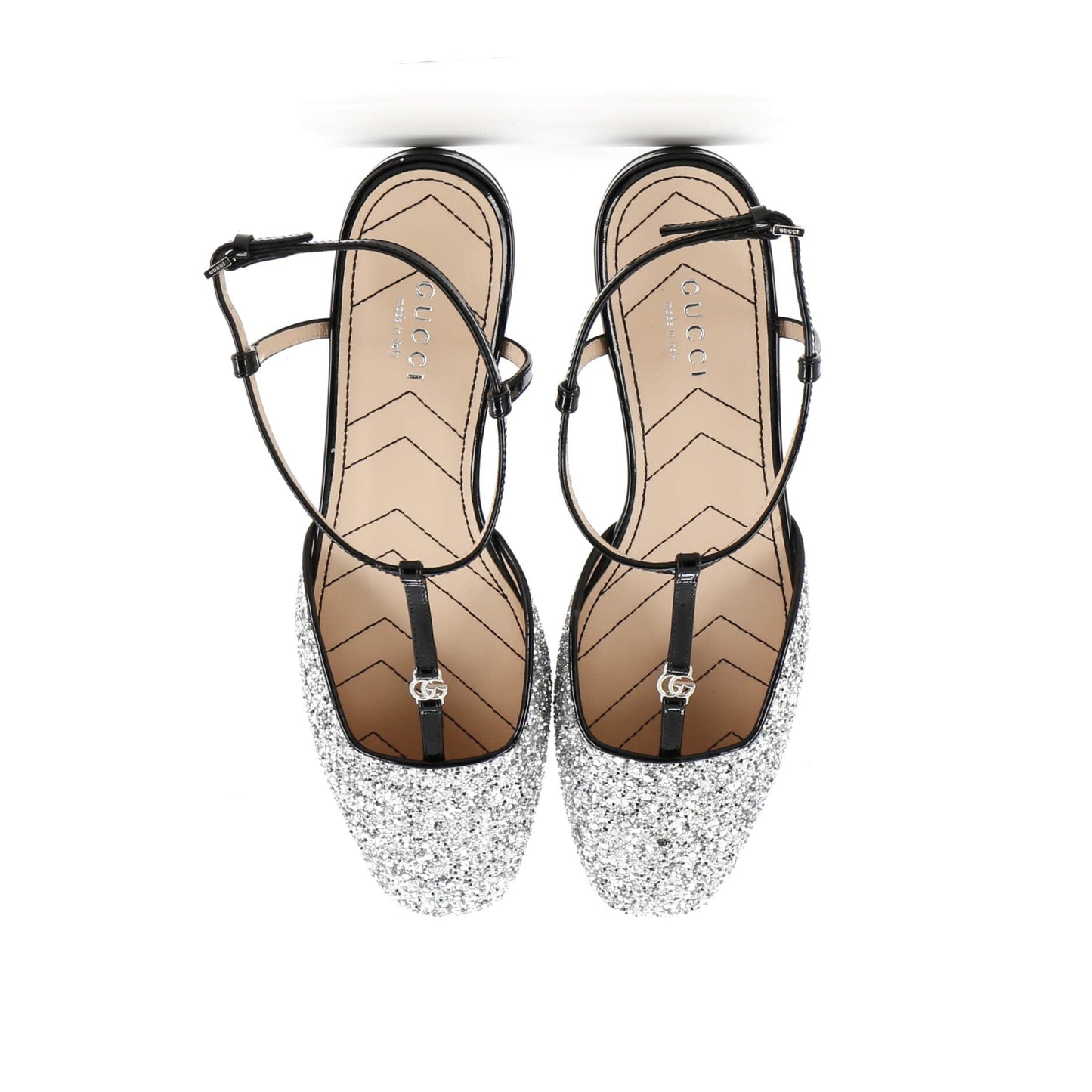 Women's GG Slingback Flats Glitter and Patent