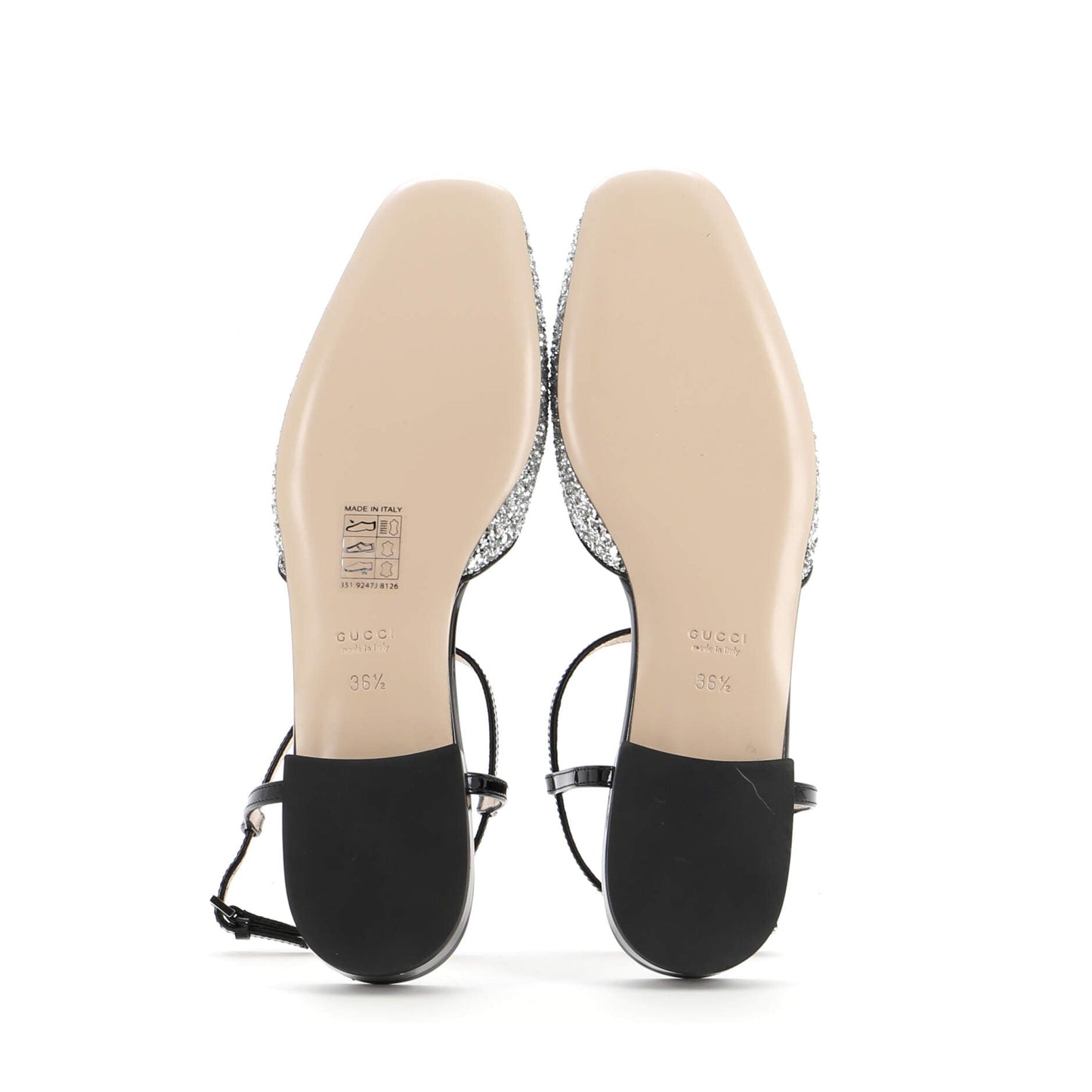 Women's GG Slingback Flats Glitter and Patent