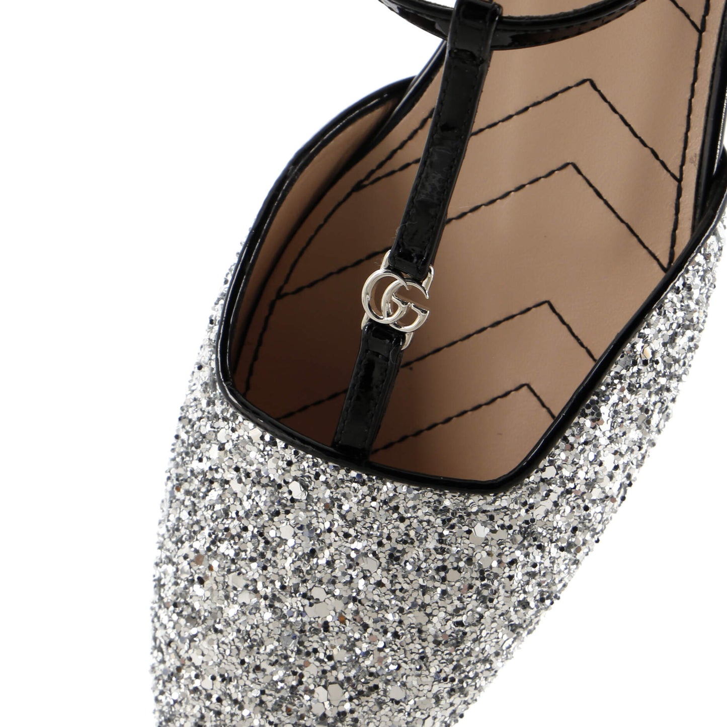 Women's GG Slingback Flats Glitter and Patent