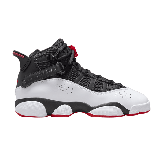 Jordan 6 Rings Black White University Red (GS)
