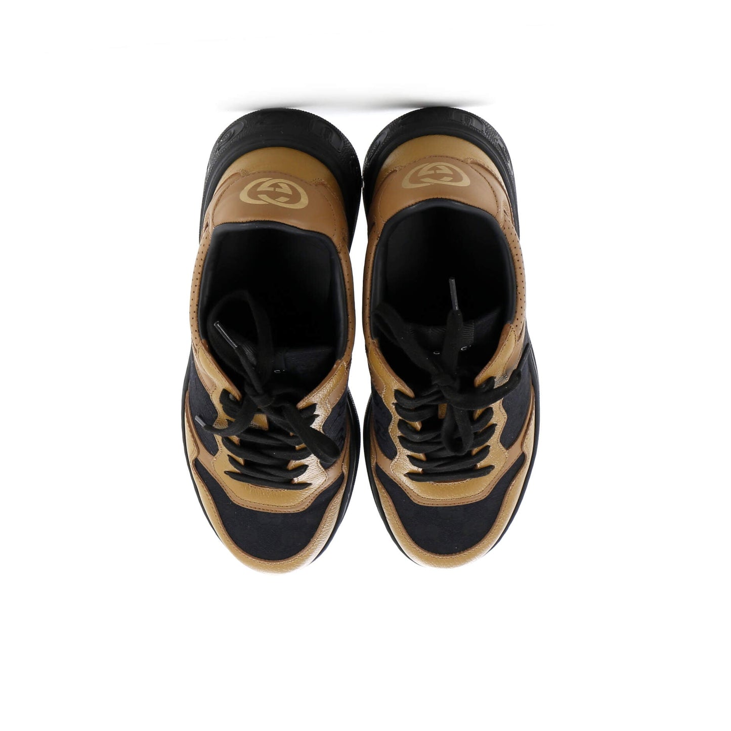 Men's Chunky Low-Top Sneakers GG Canvas with Leather