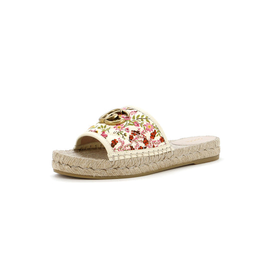 Women's GG Marmont Espadrilles Slide Sandals Quilted Printed Canvas