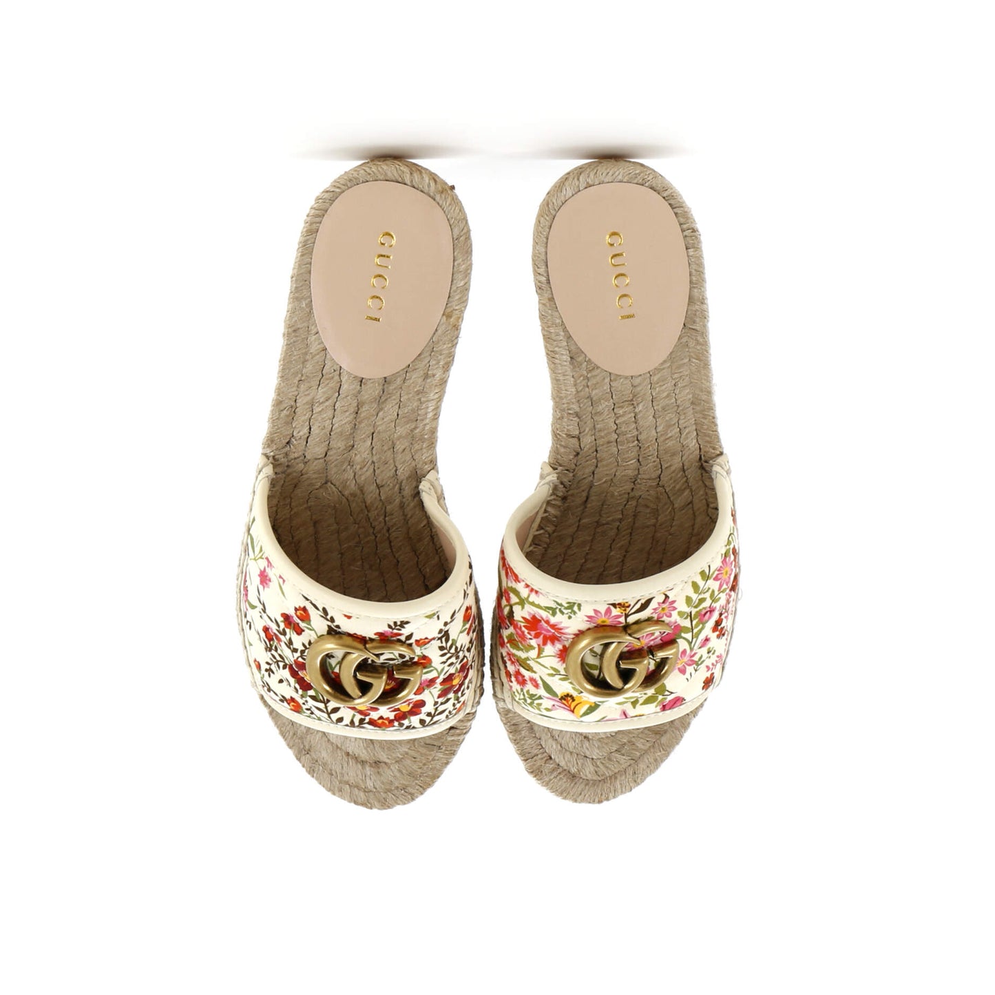Women's GG Marmont Espadrilles Slide Sandals Quilted Printed Canvas