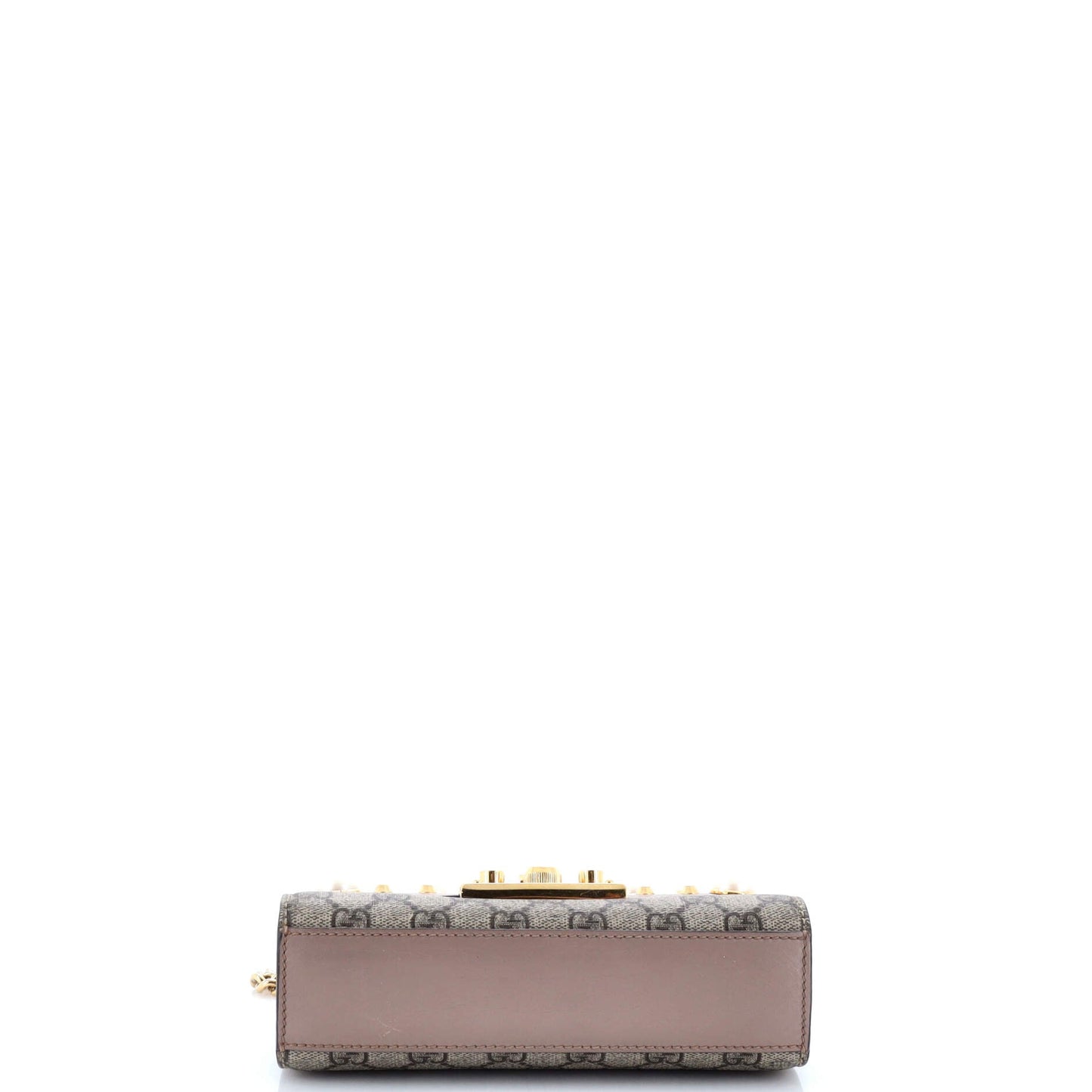 Pearly Padlock Shoulder Bag GG Coated Canvas with Studded Leather Small