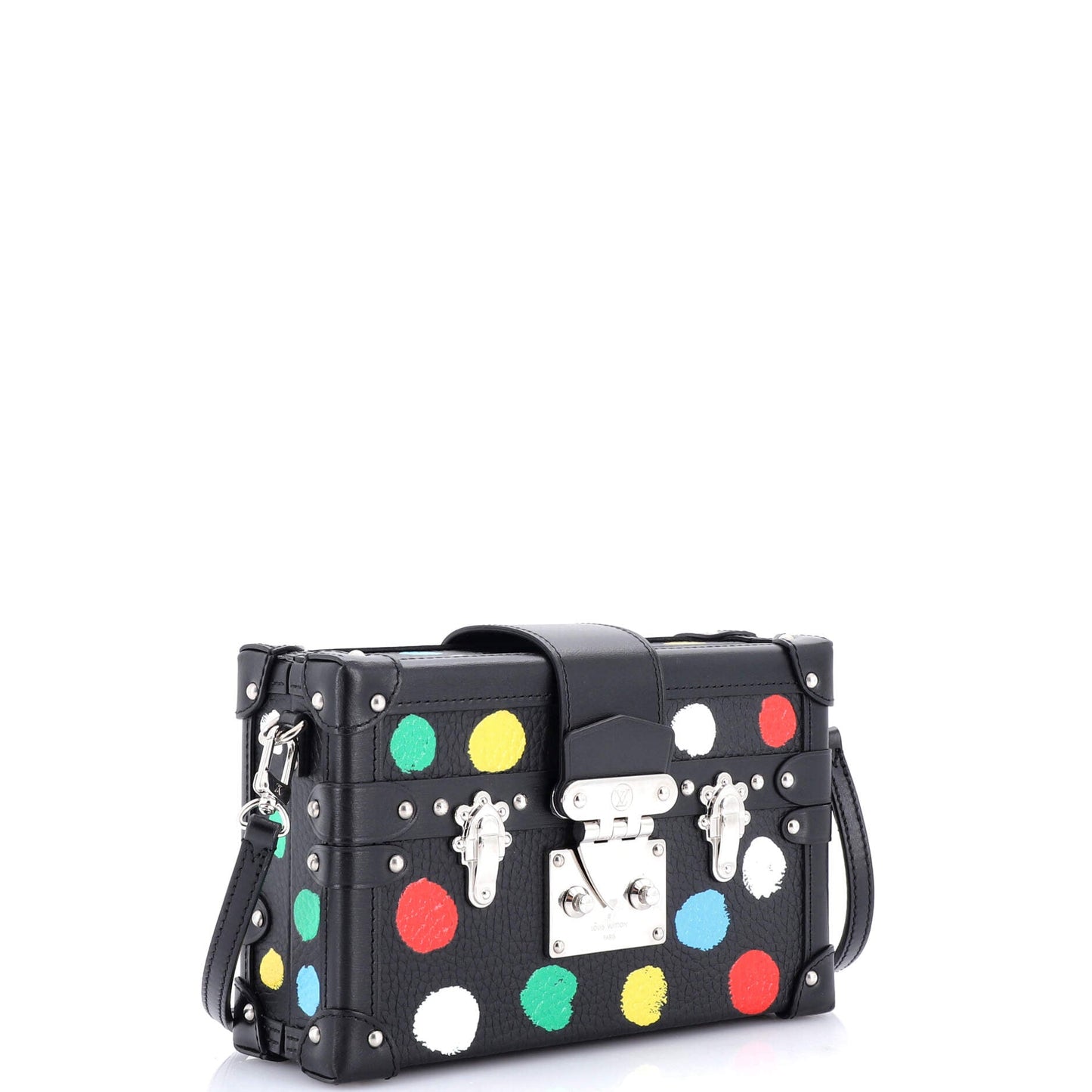 Petite Malle Handbag Yayoi Kusama Painted Dots Taurillon Leather