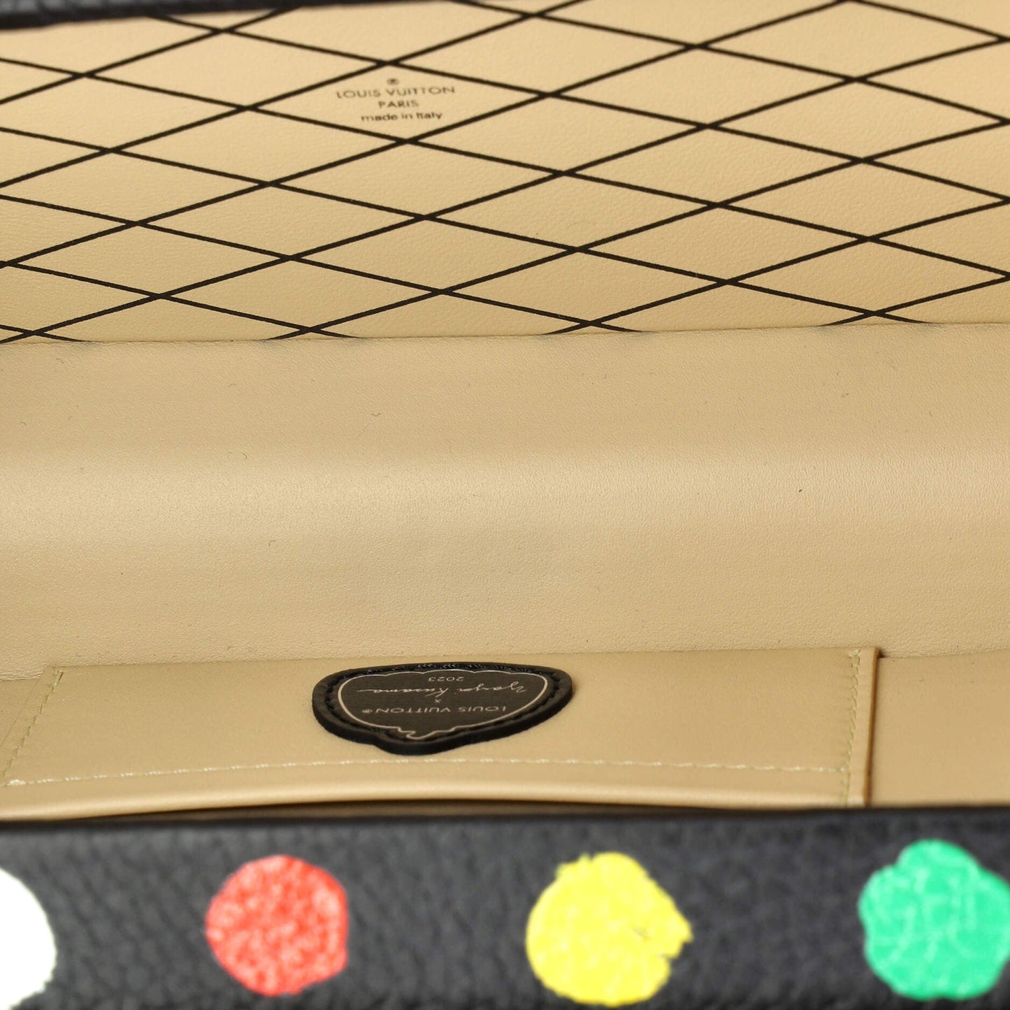 Petite Malle Handbag Yayoi Kusama Painted Dots Taurillon Leather