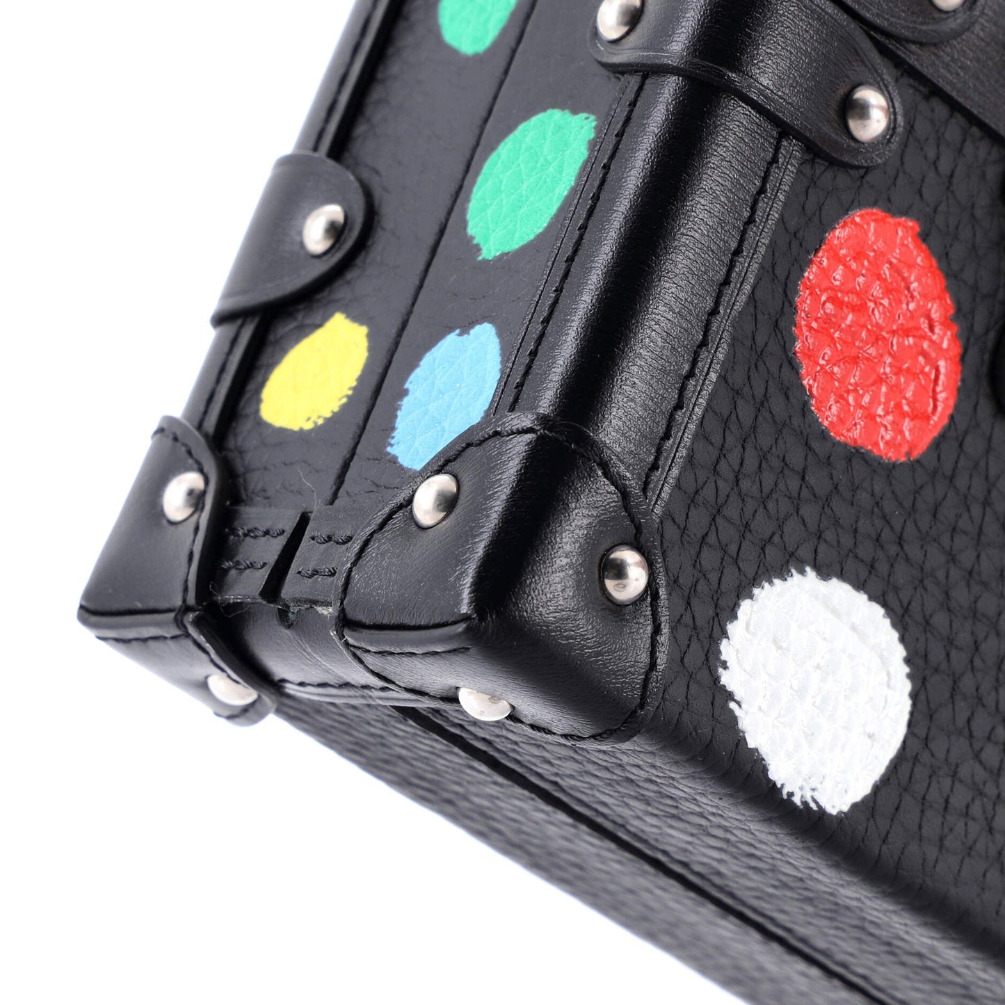 Petite Malle Handbag Yayoi Kusama Painted Dots Taurillon Leather