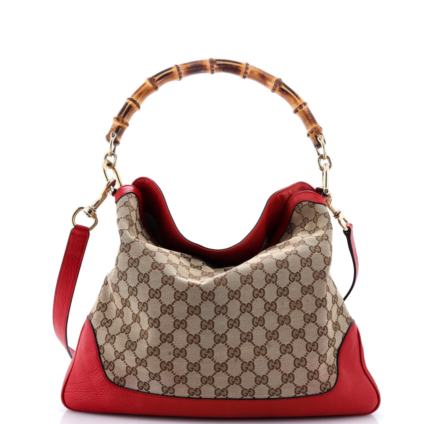 Diana Bamboo Shoulder Bag GG Canvas Medium