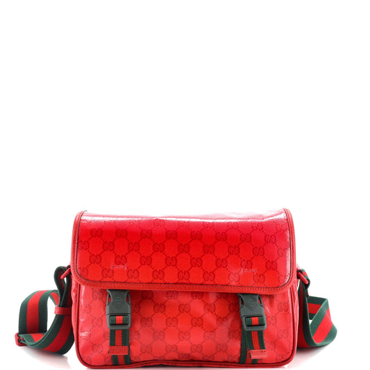 Web Buckle Messenger Bag GG Coated Canvas Small