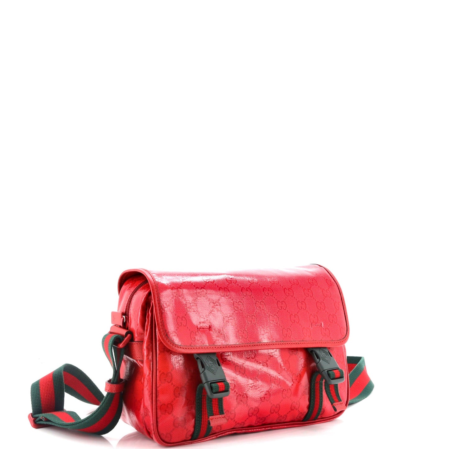 Web Buckle Messenger Bag GG Coated Canvas Small