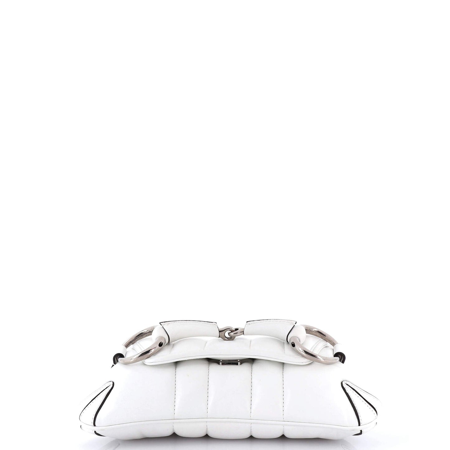 Horsebit Chain Shoulder Bag Vertical Quilted Leather Small