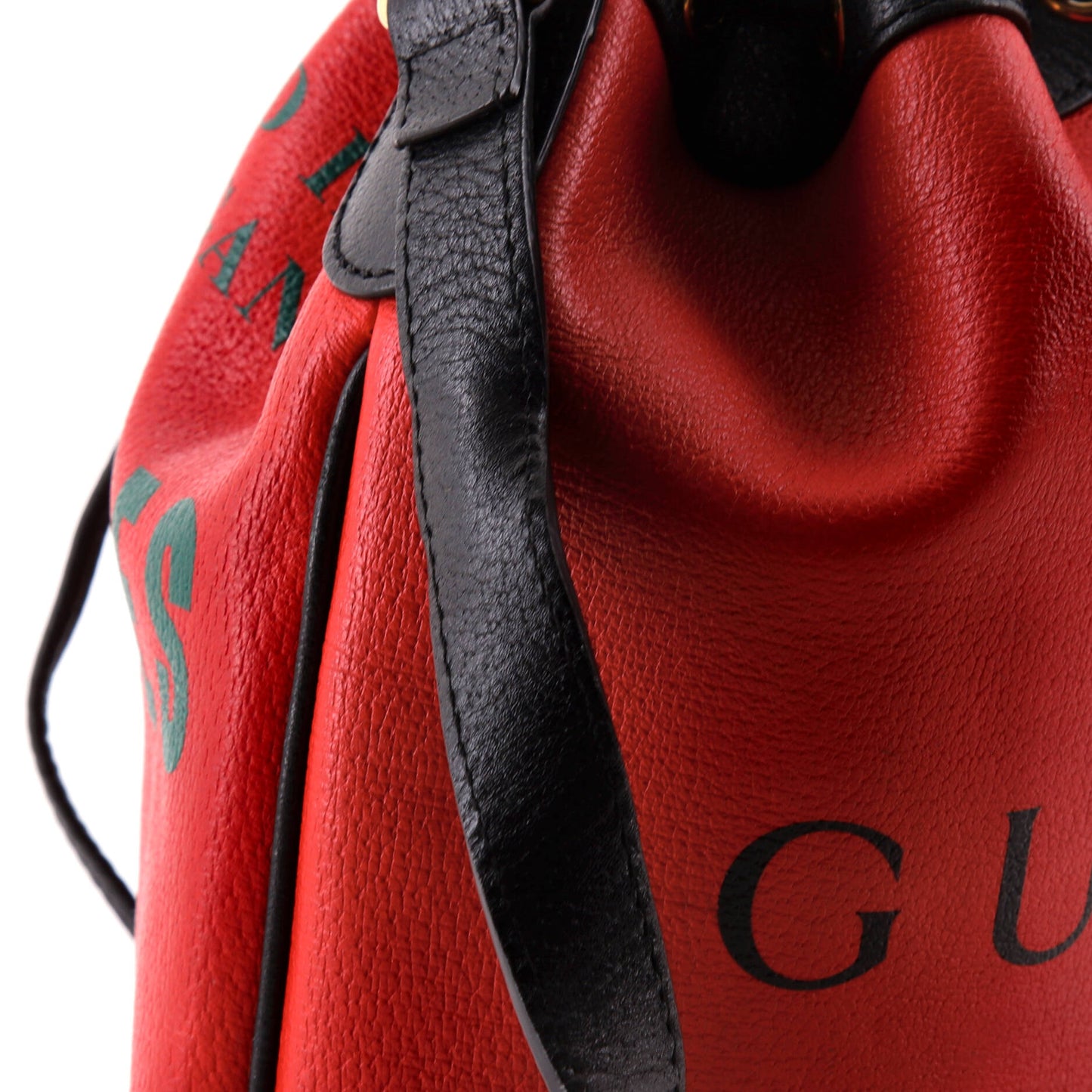 100 Bucket Bag Printed Leather