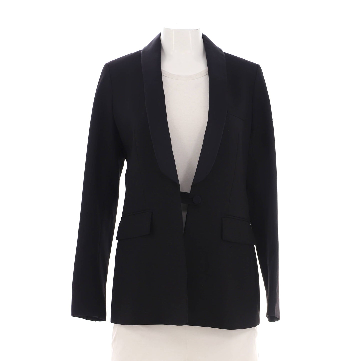 Women's Single Button Blazer Wool and Silk Blend