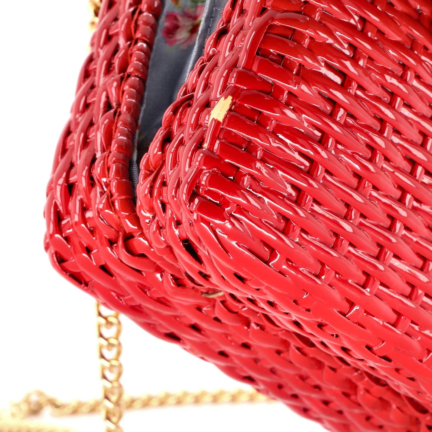 Cestino Flap Shoulder Bag Wicker Mini
