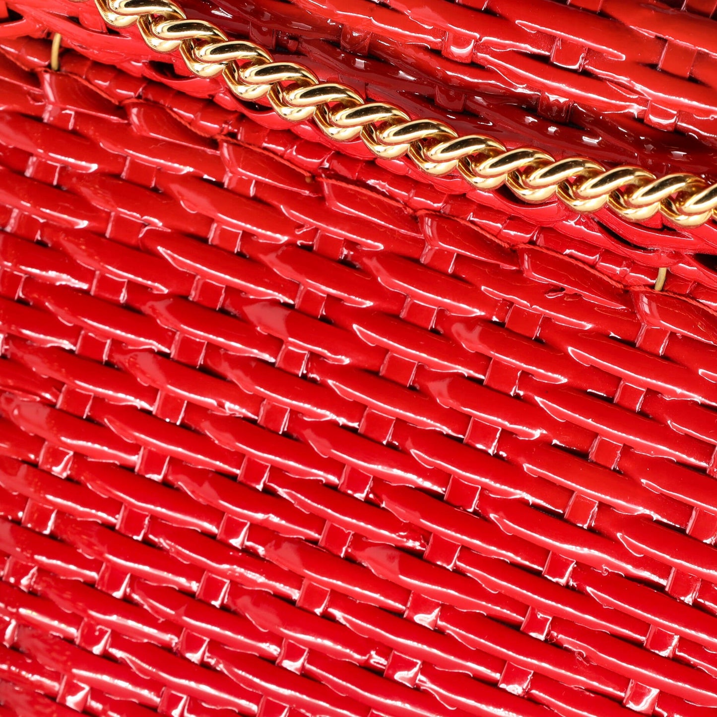 Cestino Flap Shoulder Bag Wicker Mini