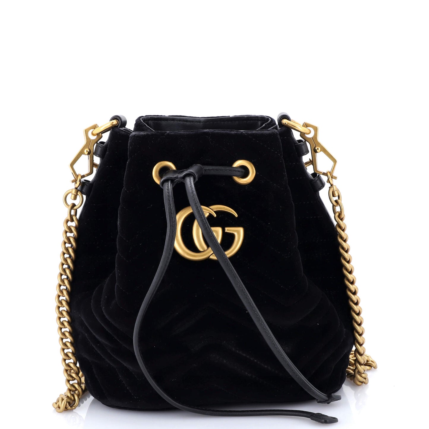GG Marmont Bucket Bag Matelasse Velvet Small