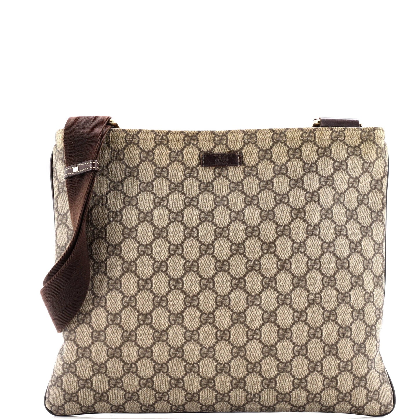 Zip Top Messenger Bag GG Coated Canvas Large