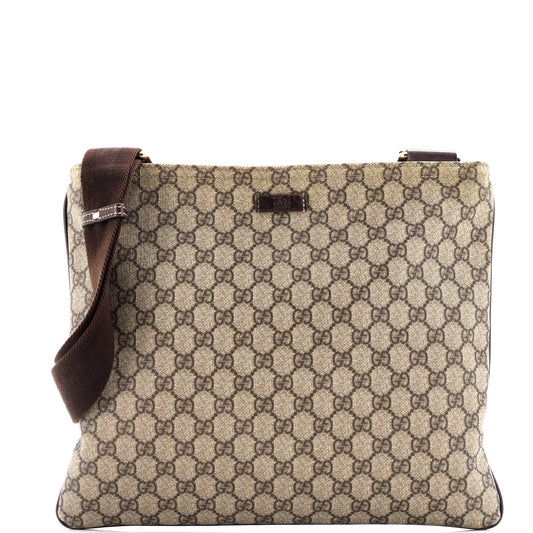 Zip Top Messenger Bag GG Coated Canvas Large