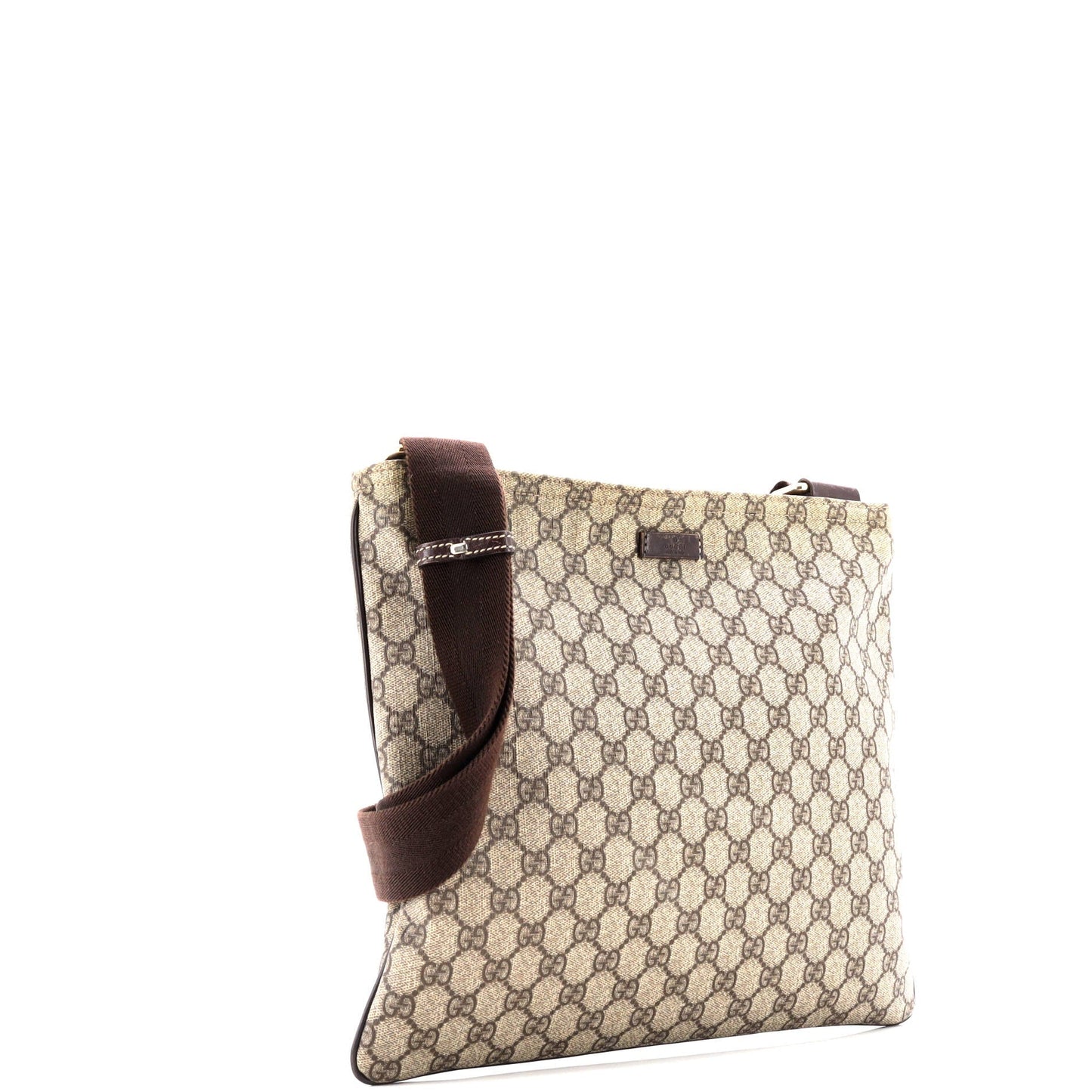 Zip Top Messenger Bag GG Coated Canvas Large