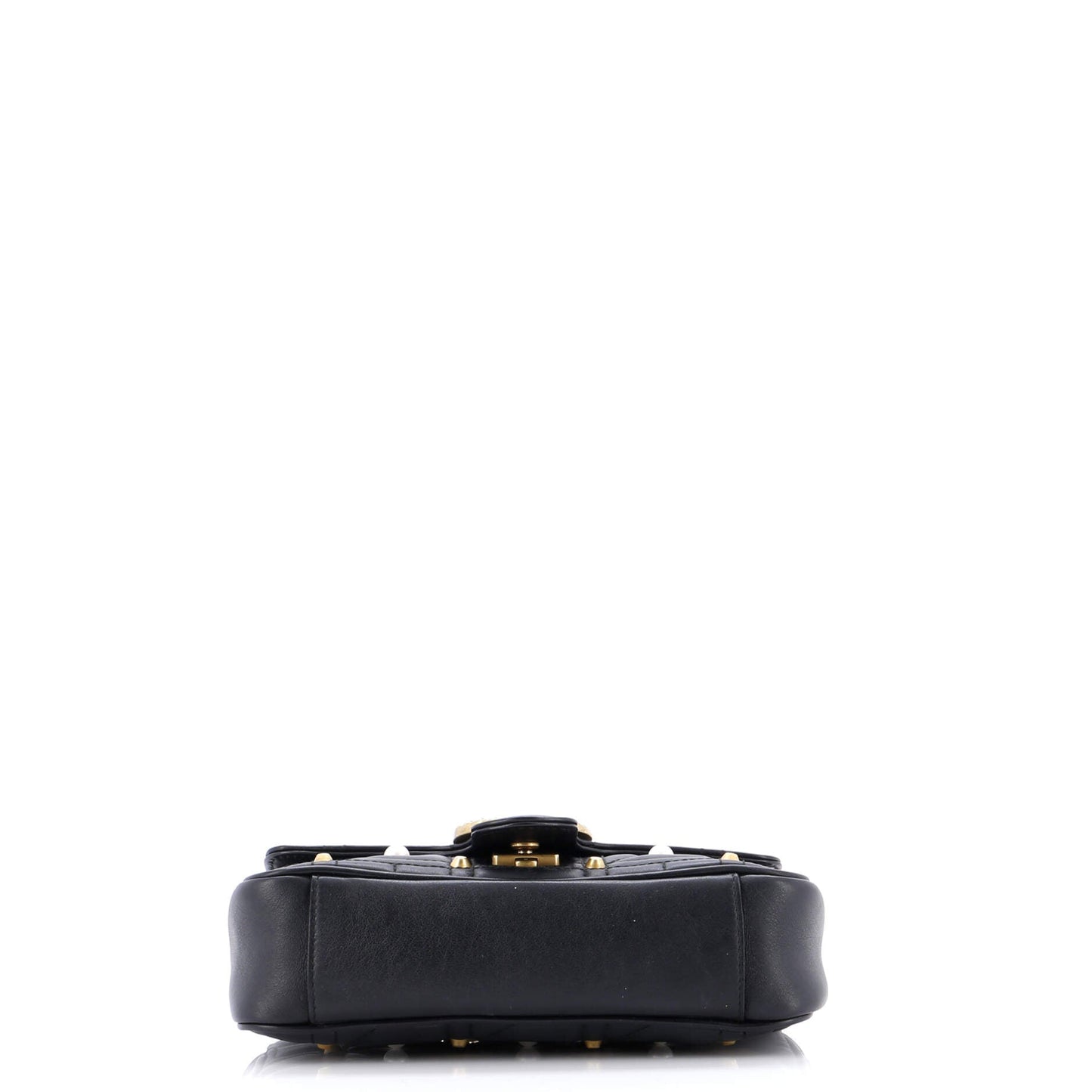 Pearly GG Marmont Flap Bag Embellished Matelasse Leather Mini