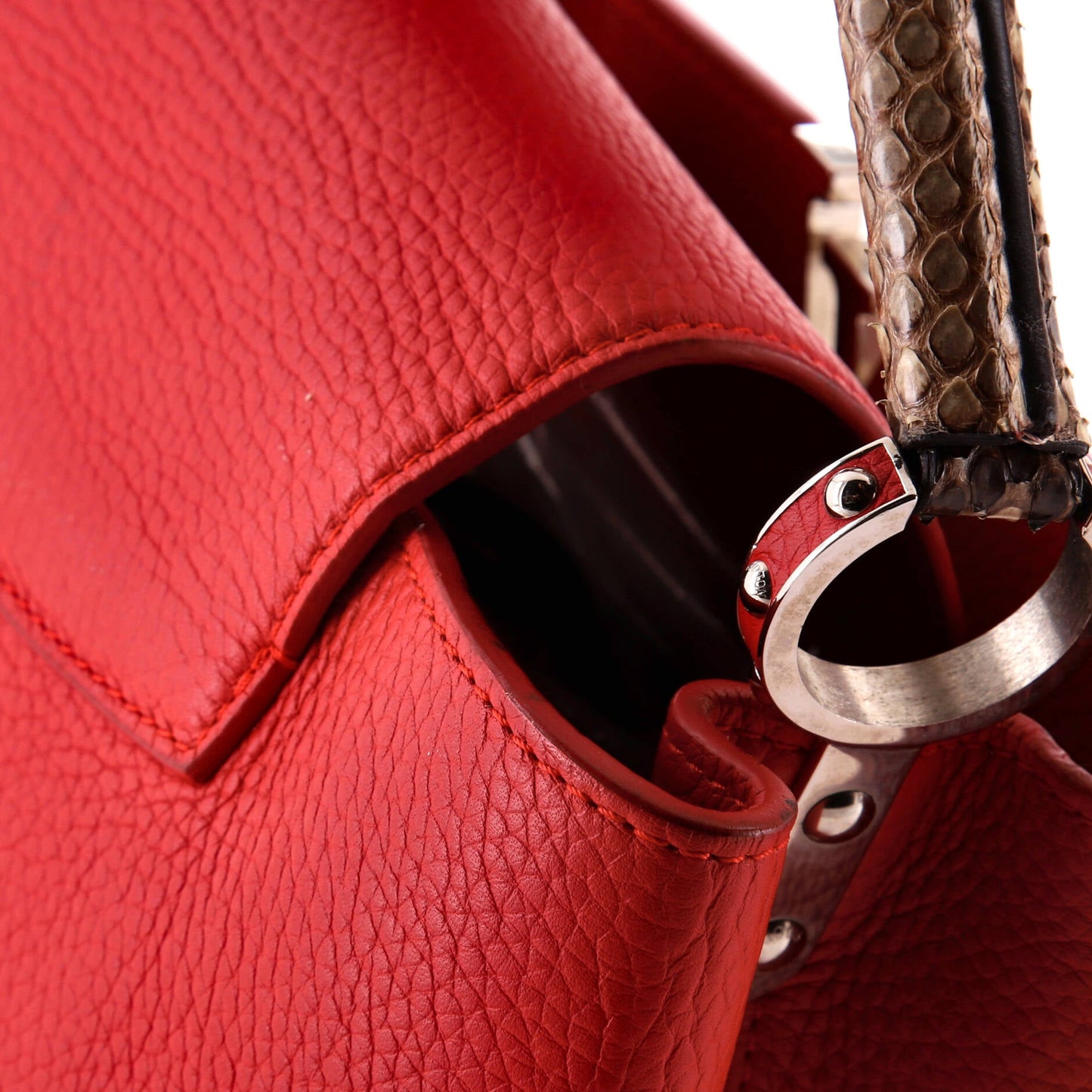 Capucines Bag Leather with Python PM