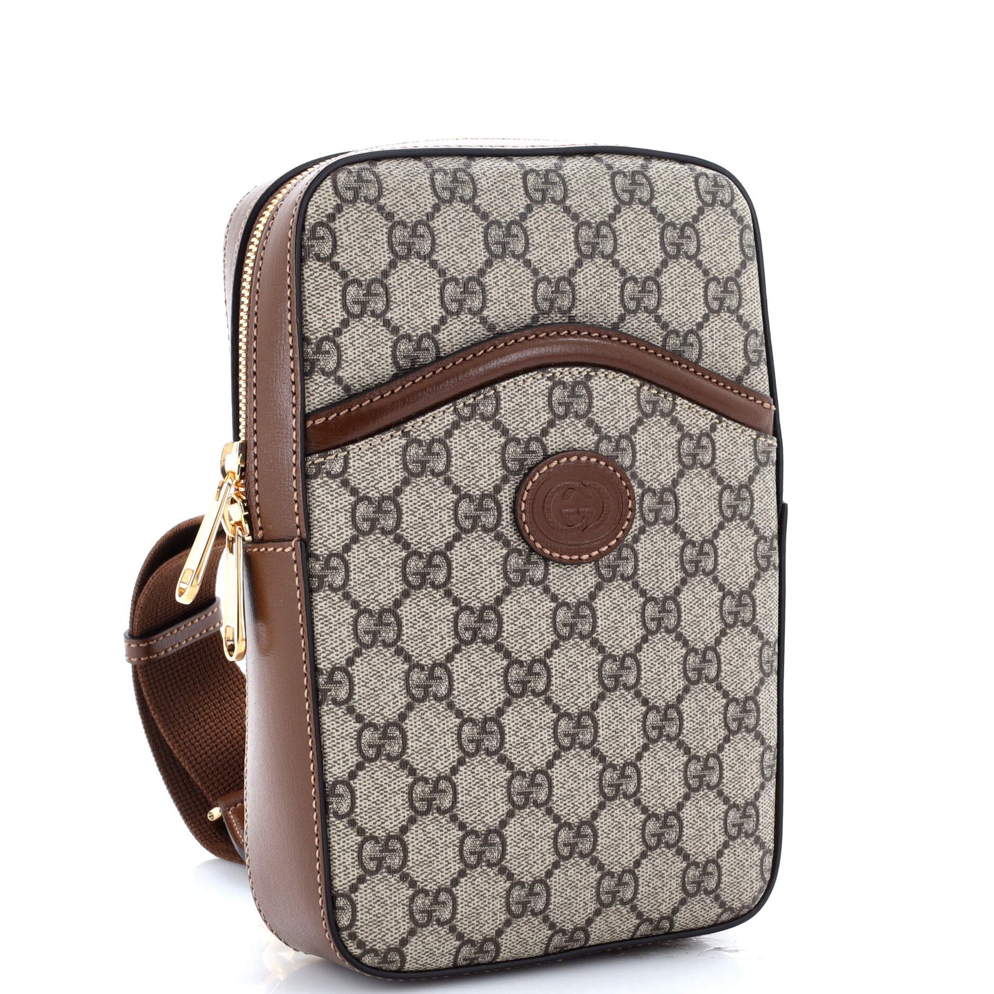 Interlocking G Patch Sling Bag GG Coated Canvas Small