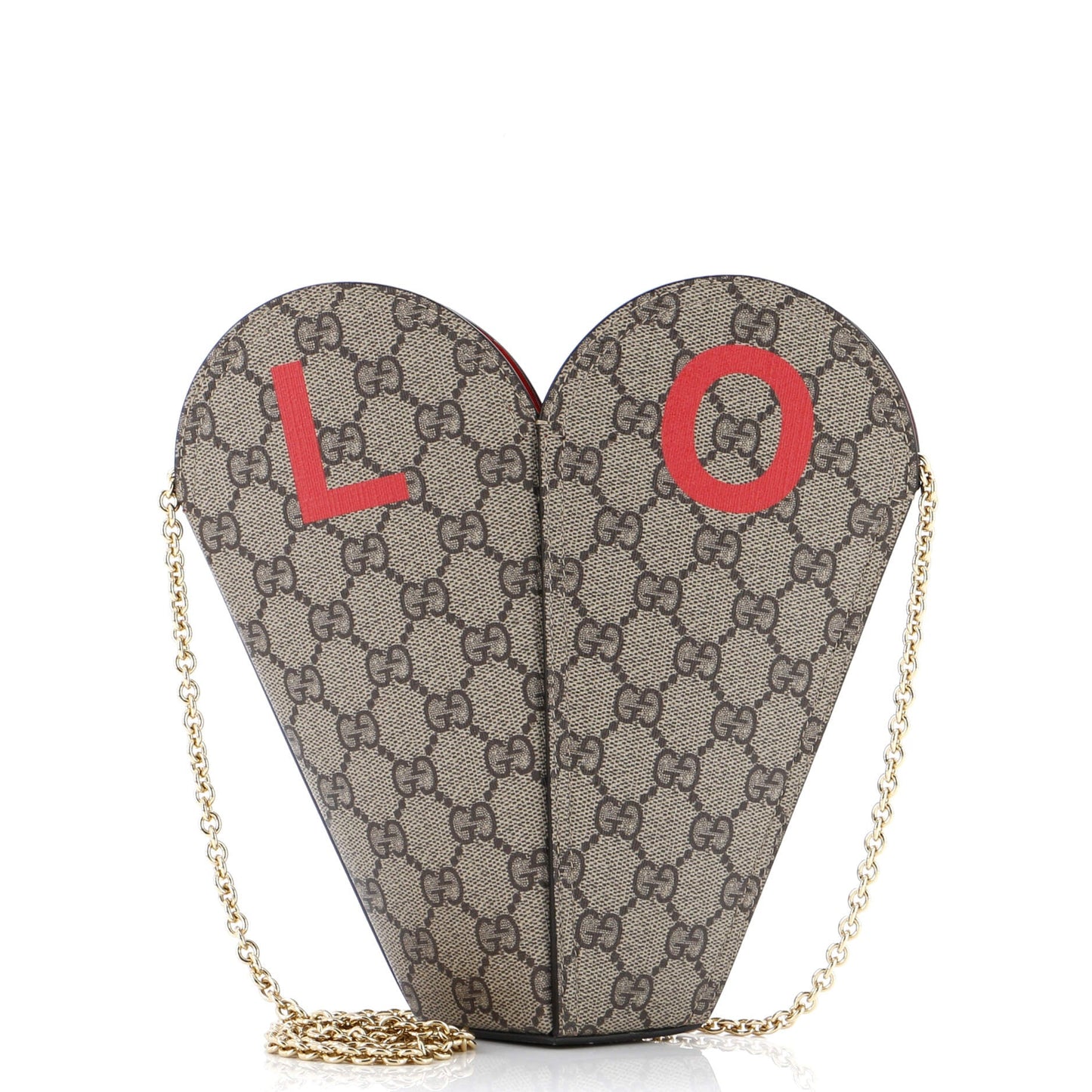 Valentine's Day Chain Heart Bag Printed GG Coated Canvas Small