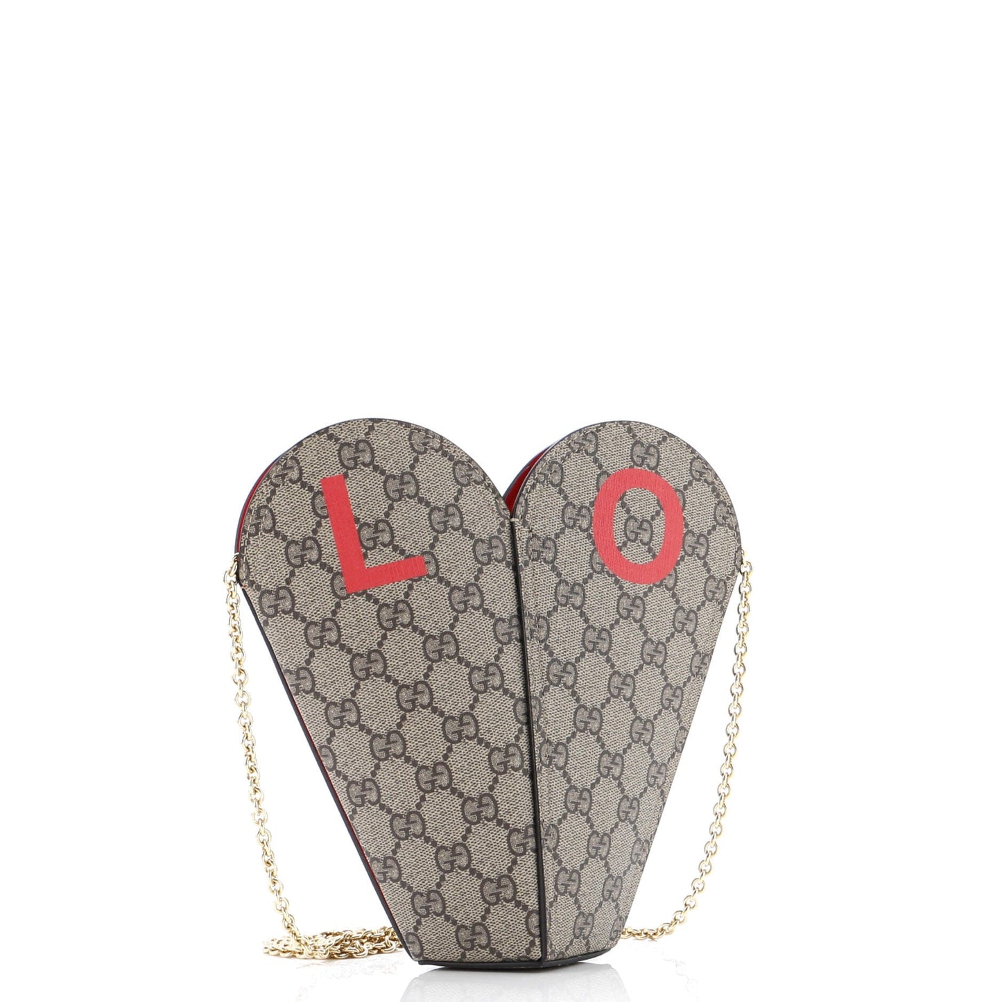 Valentine's Day Chain Heart Bag Printed GG Coated Canvas Small