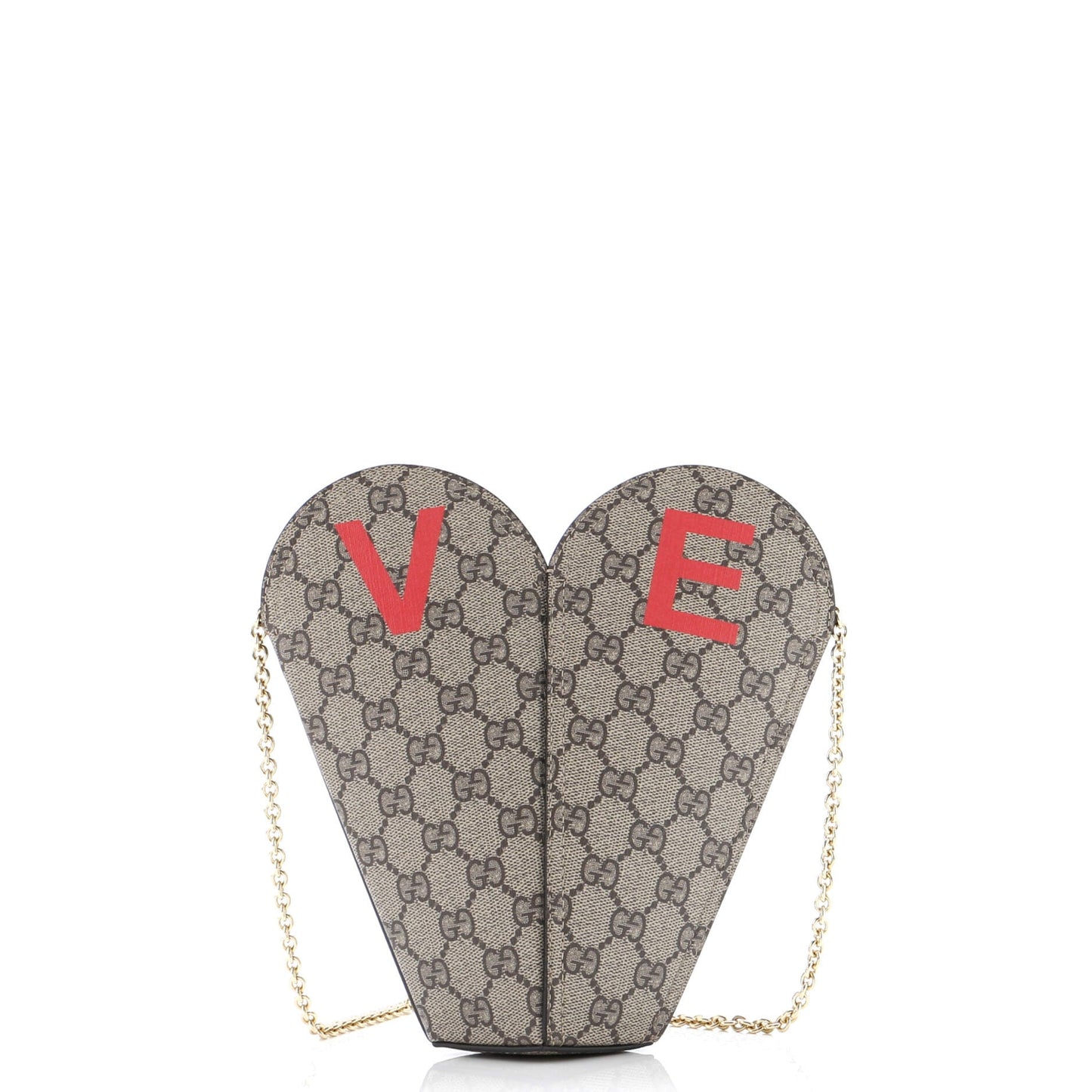Valentine's Day Chain Heart Bag Printed GG Coated Canvas Small