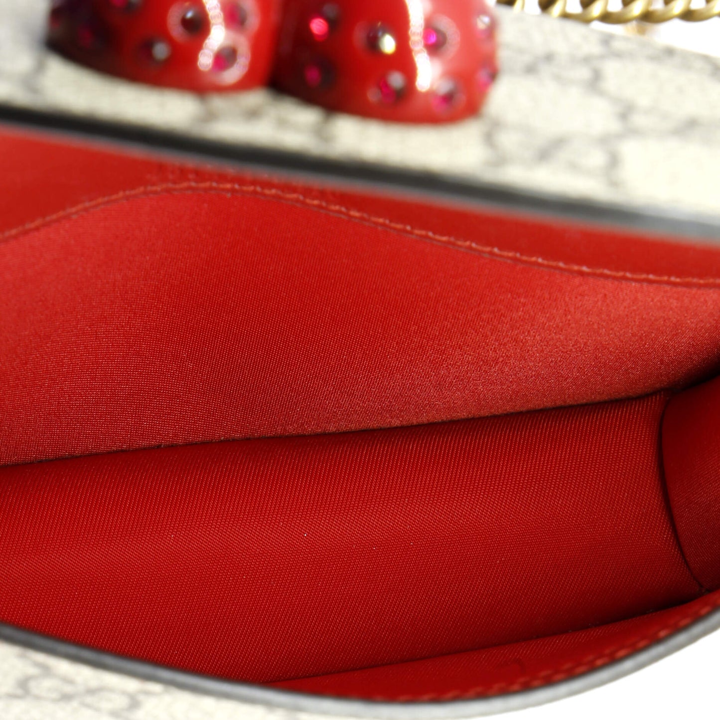 Cherries Wallet on Chain GG Coated Canvas Mini