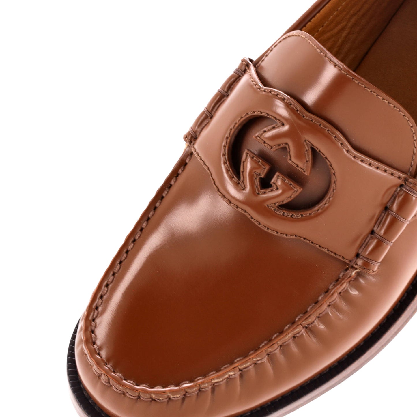 Men's Interlocking G Cutout Loafers Leather